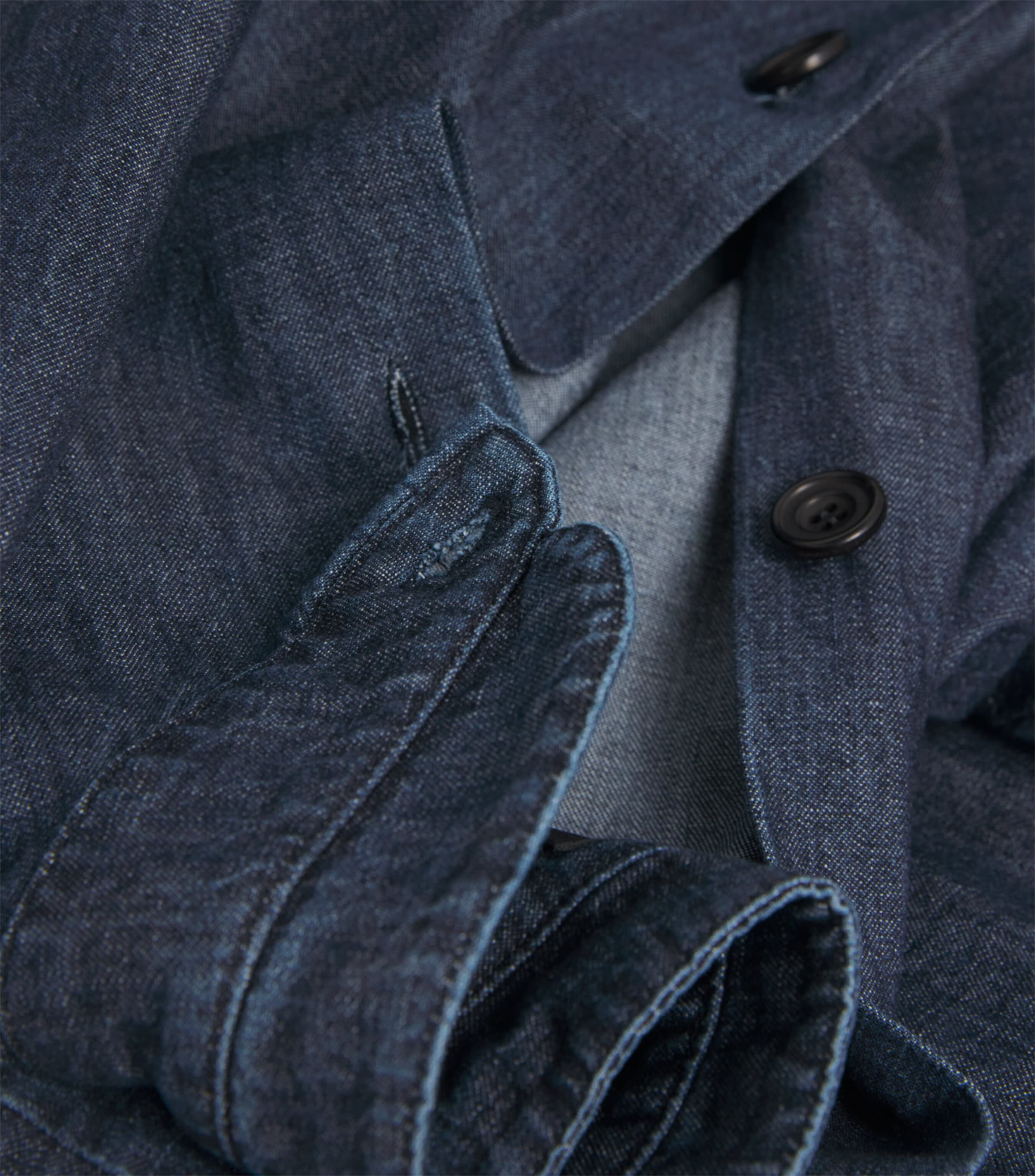 Denim Double Stand-Collar Shirt JEANDARK Image 5