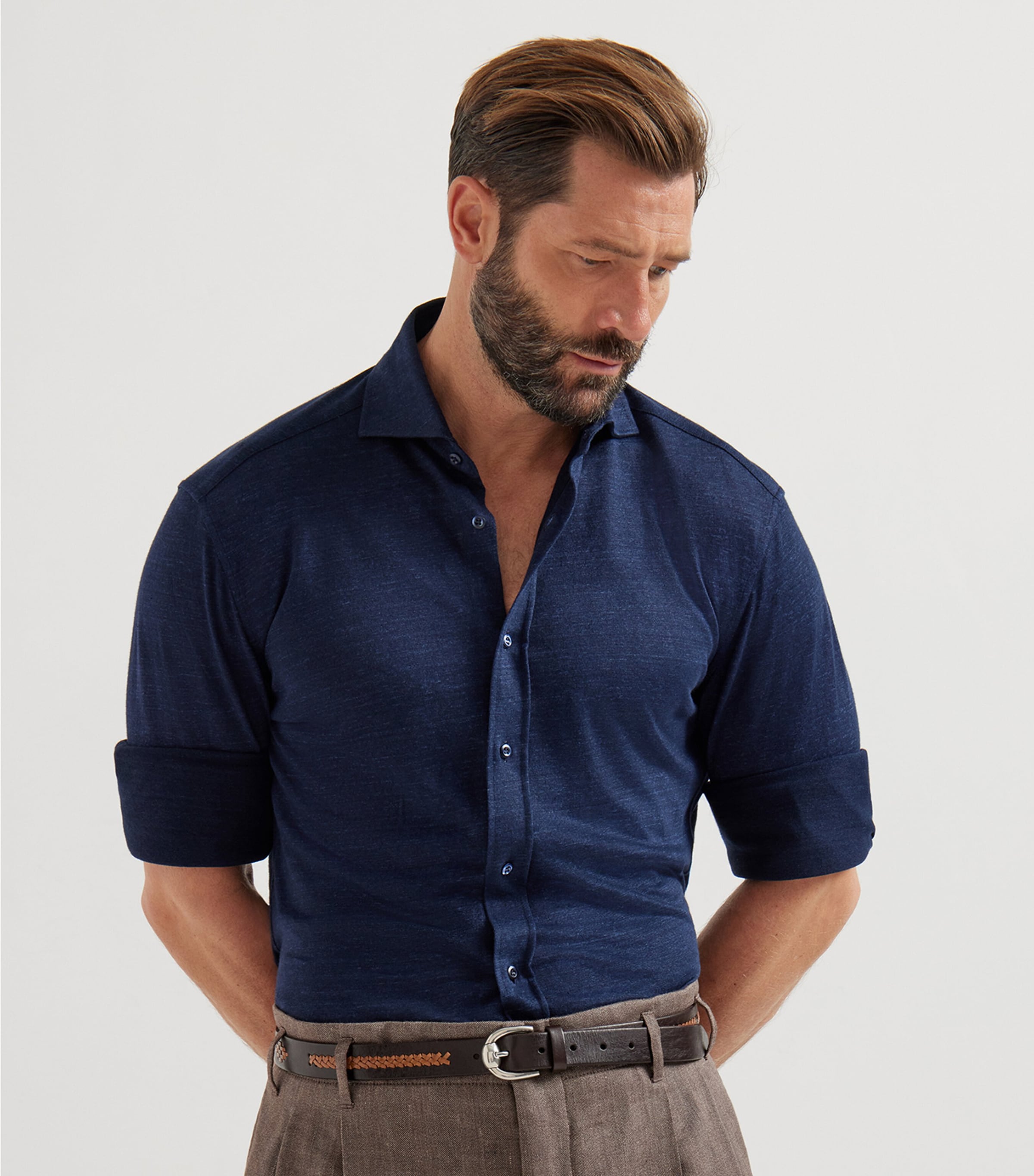 Linen-Cotton Jersey Shirt C006 Image 4