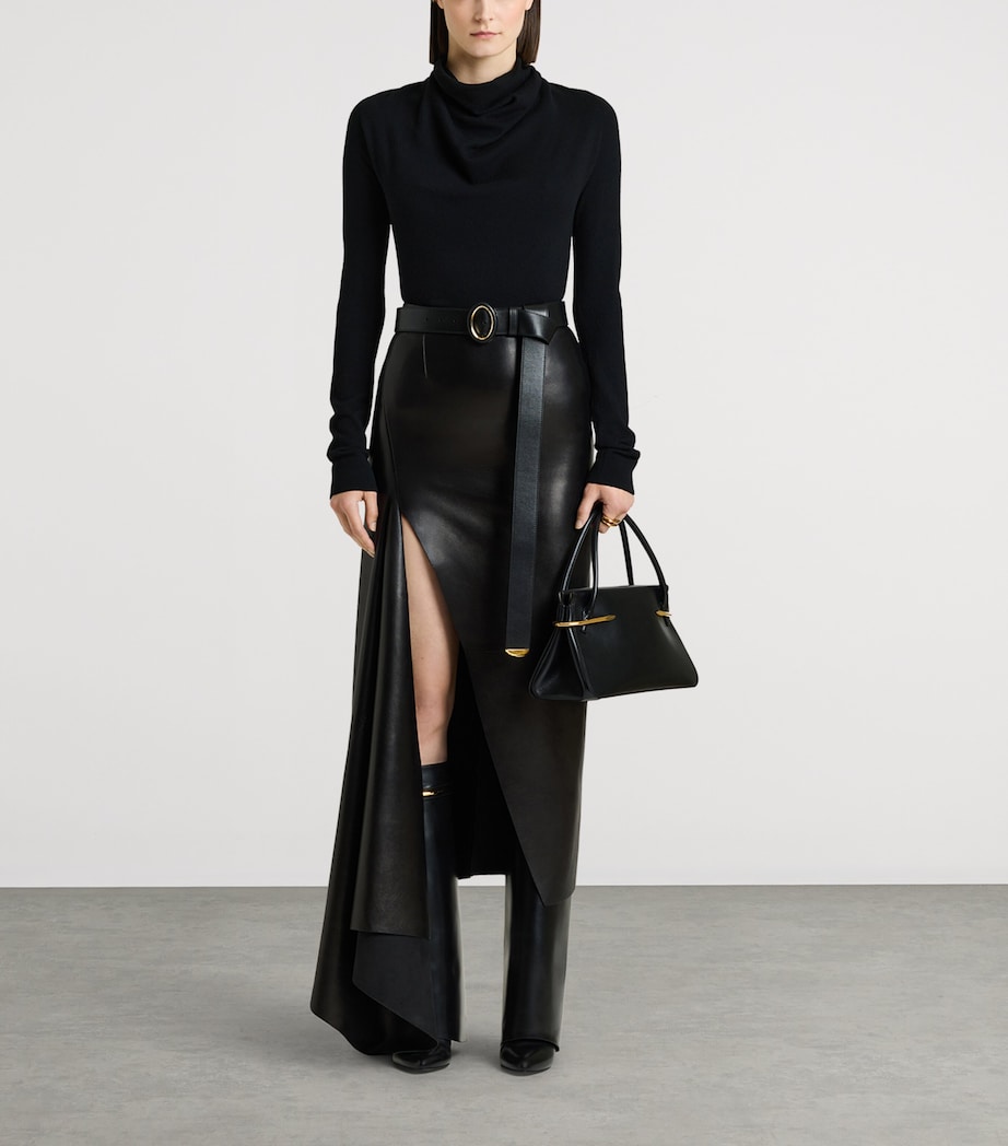 Givenchy Womens Wool Draped Sweater Image 6