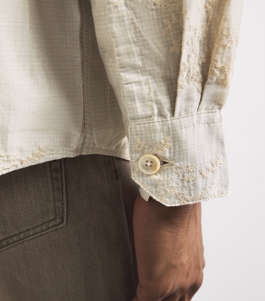 Our Legacy Mens Embroidered Floral Beyond Shirt Champagne Bloom Image 3