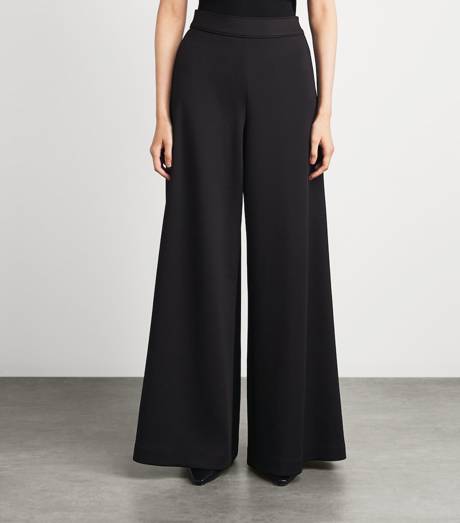 MM Womens Jersey Wide-Leg Trousers Black Image 4