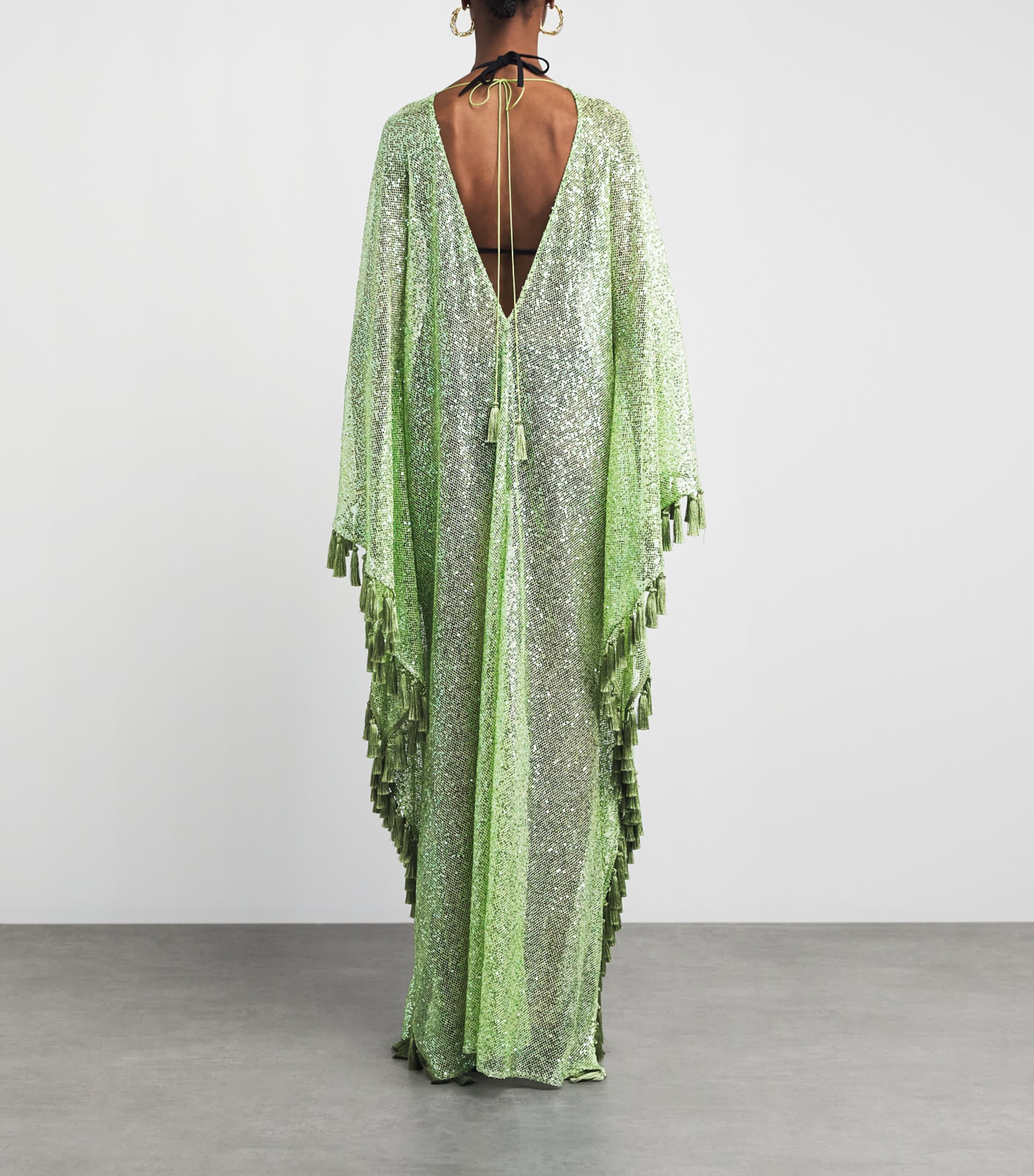 Taller Marmo Womens Sequin Absolutely OOO Kaftan Acid Green Image 4