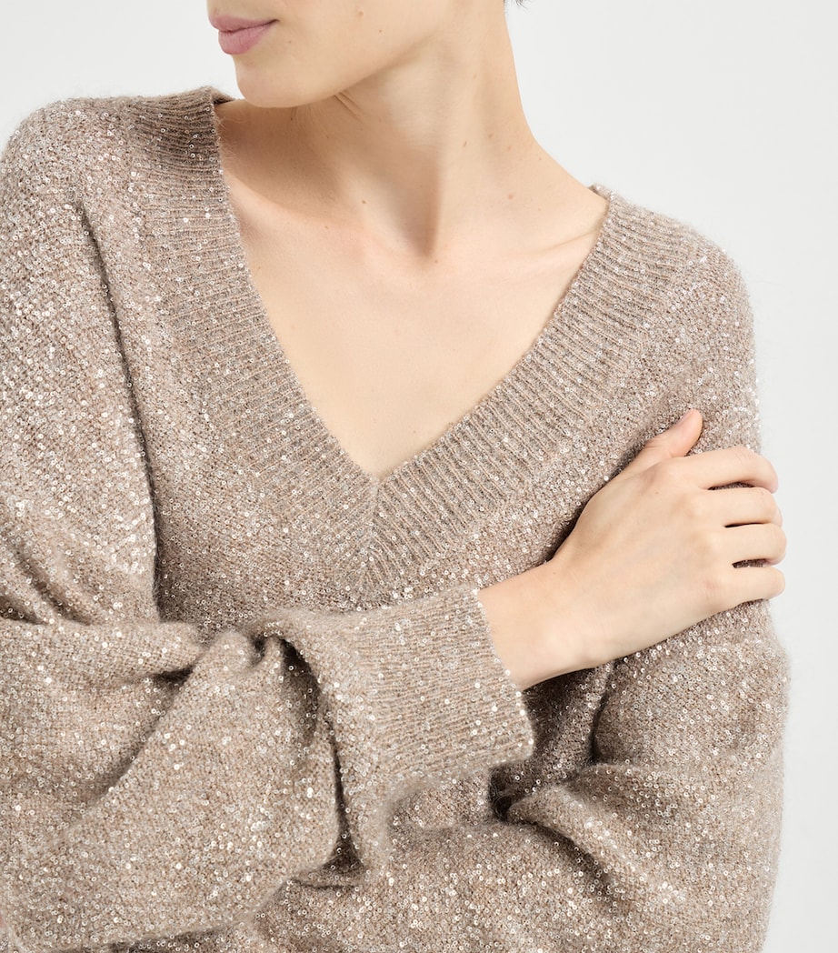 Sparkling V-Neck Sweater CMV48 Image 6