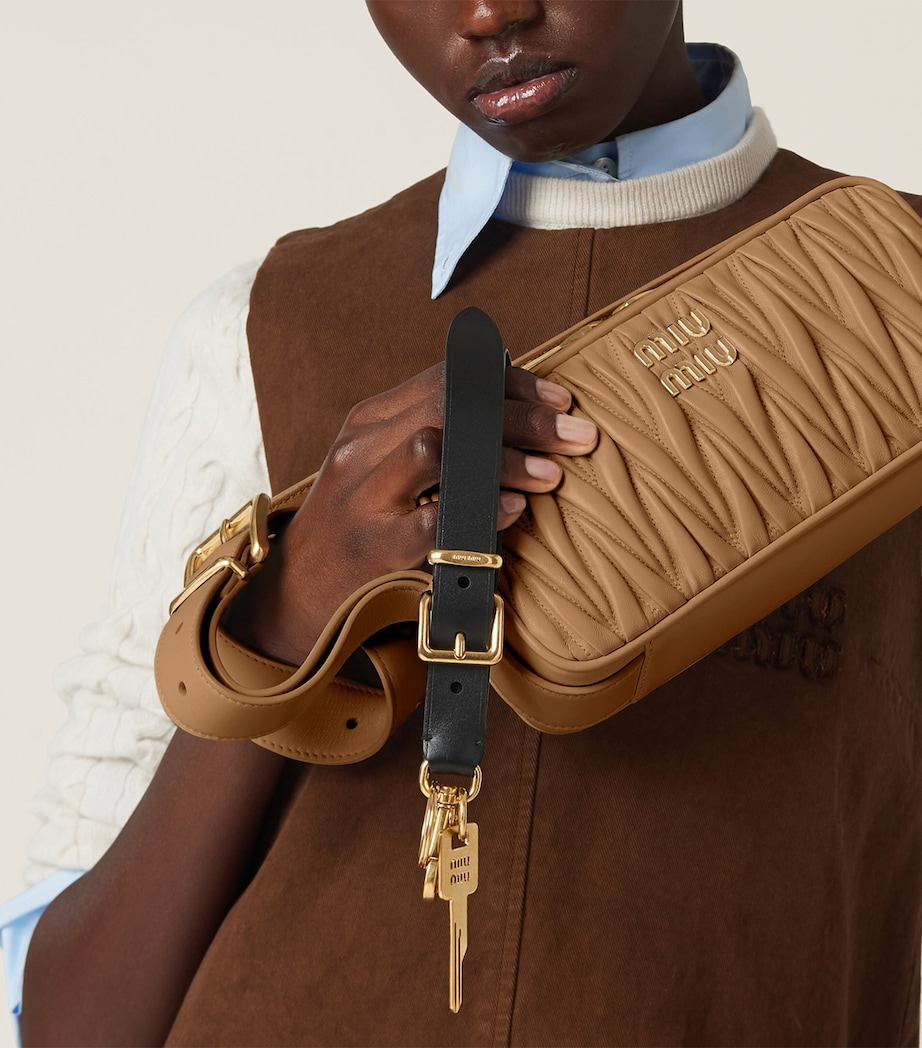 Miu Miu Leather Buckle Keyring Image 2