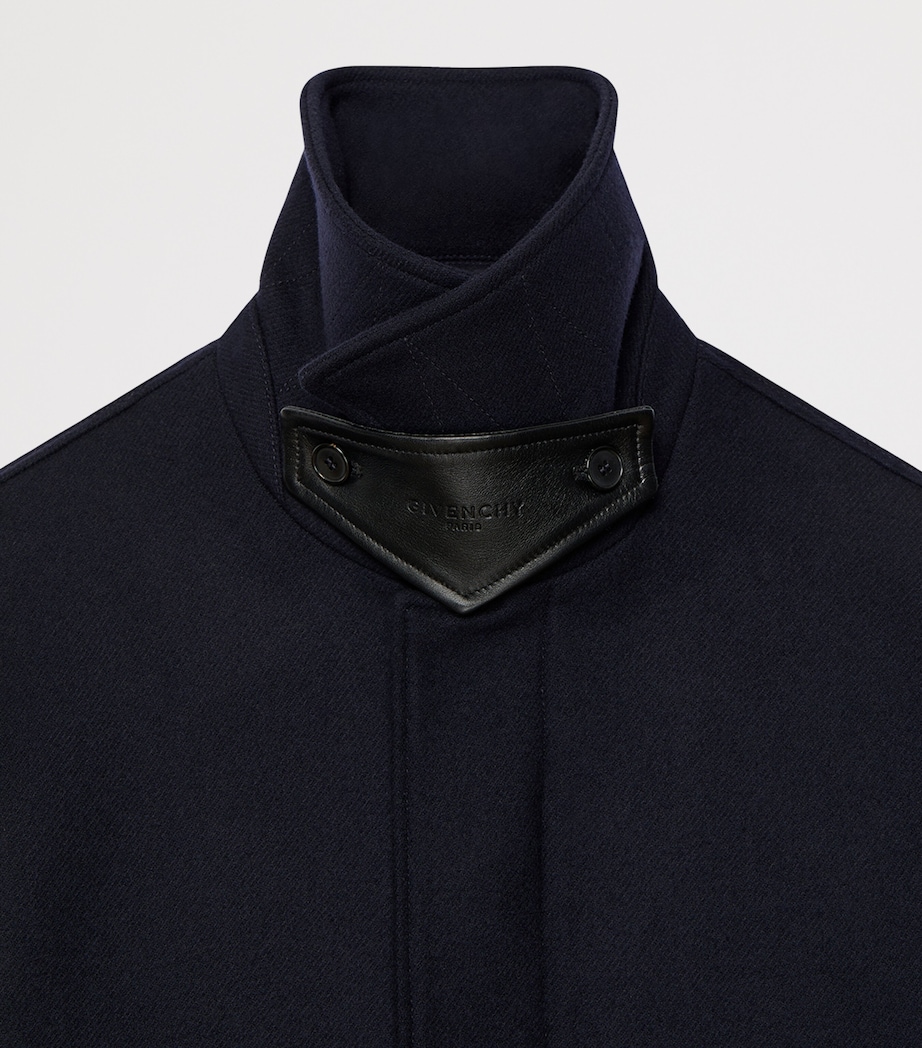Givenchy Mens Wool Oversized-Collar Jacket Image 4