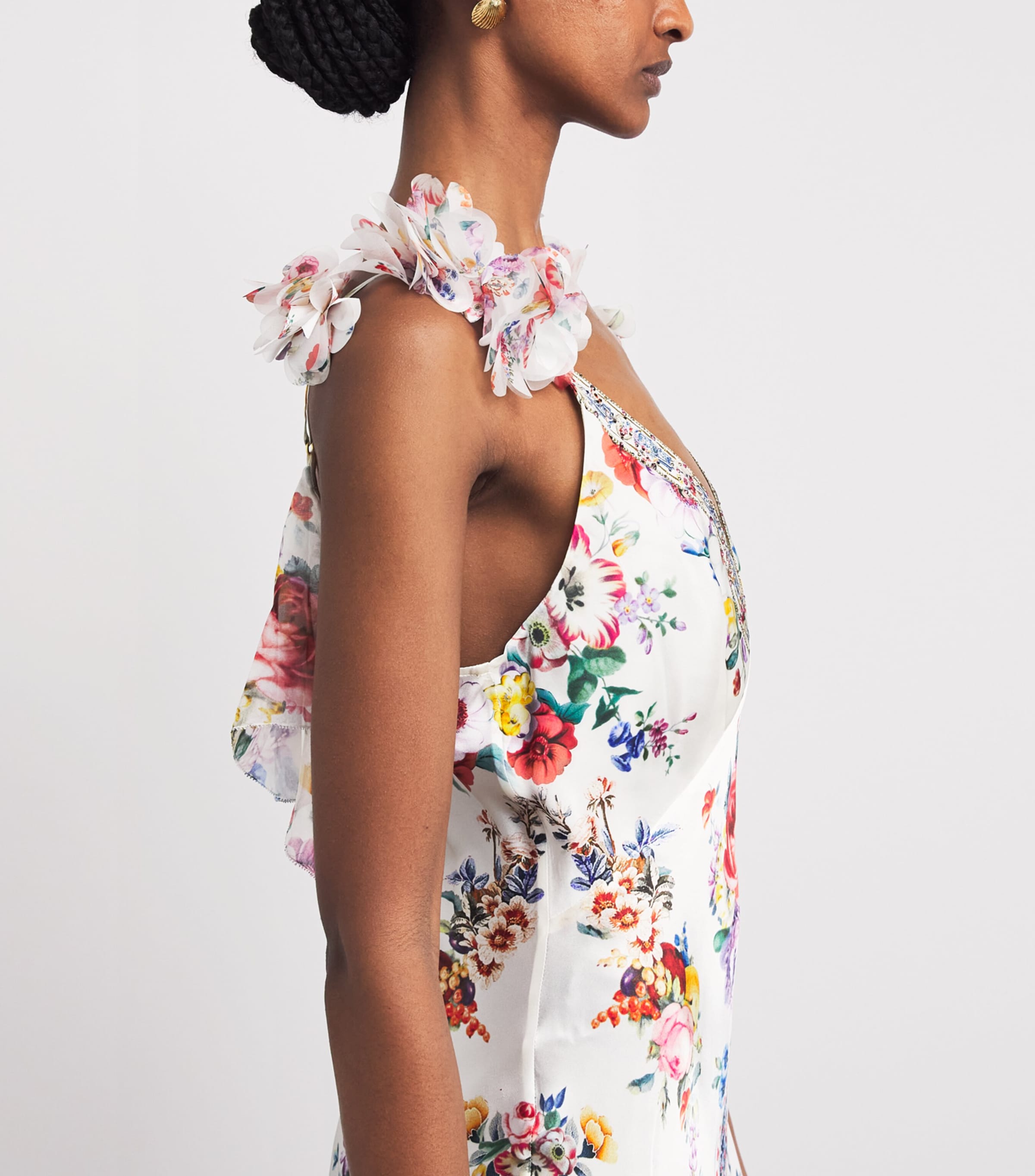 Camilla Womens Silk Floral Print Maxi Dress Ilefgran Image 3