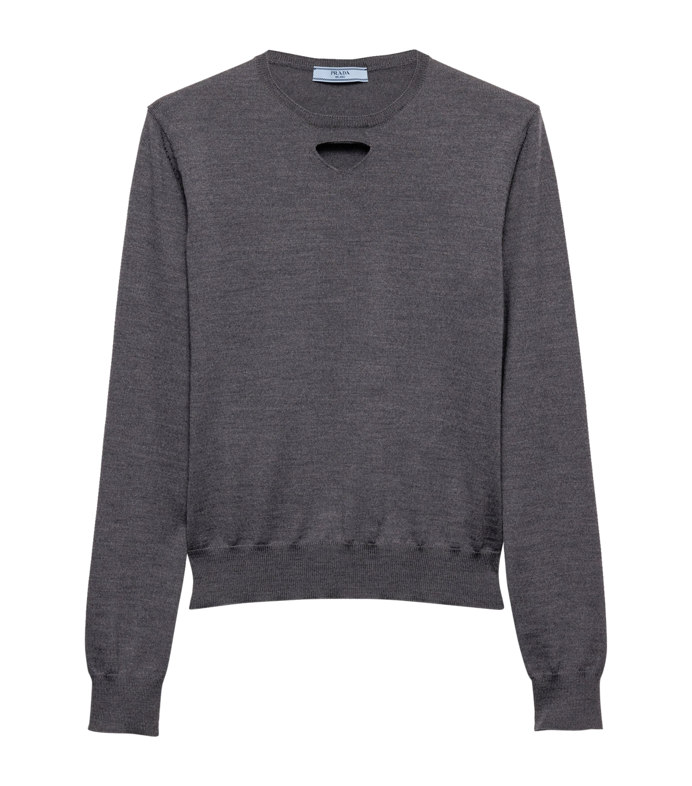 Prada Virgin Wool Triangle Cut-Out Sweater | Harrods UK
