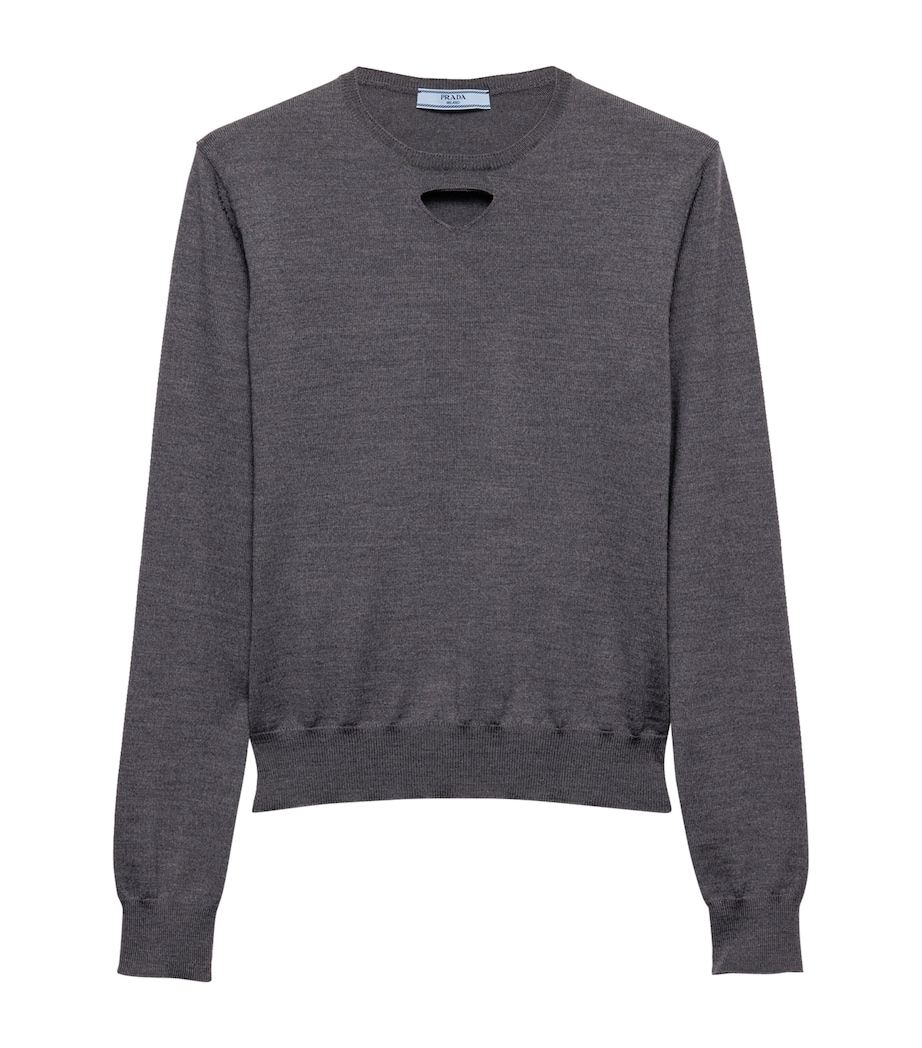 Virgin Wool Triangle Cut-Out Sweater F0031 Image 1