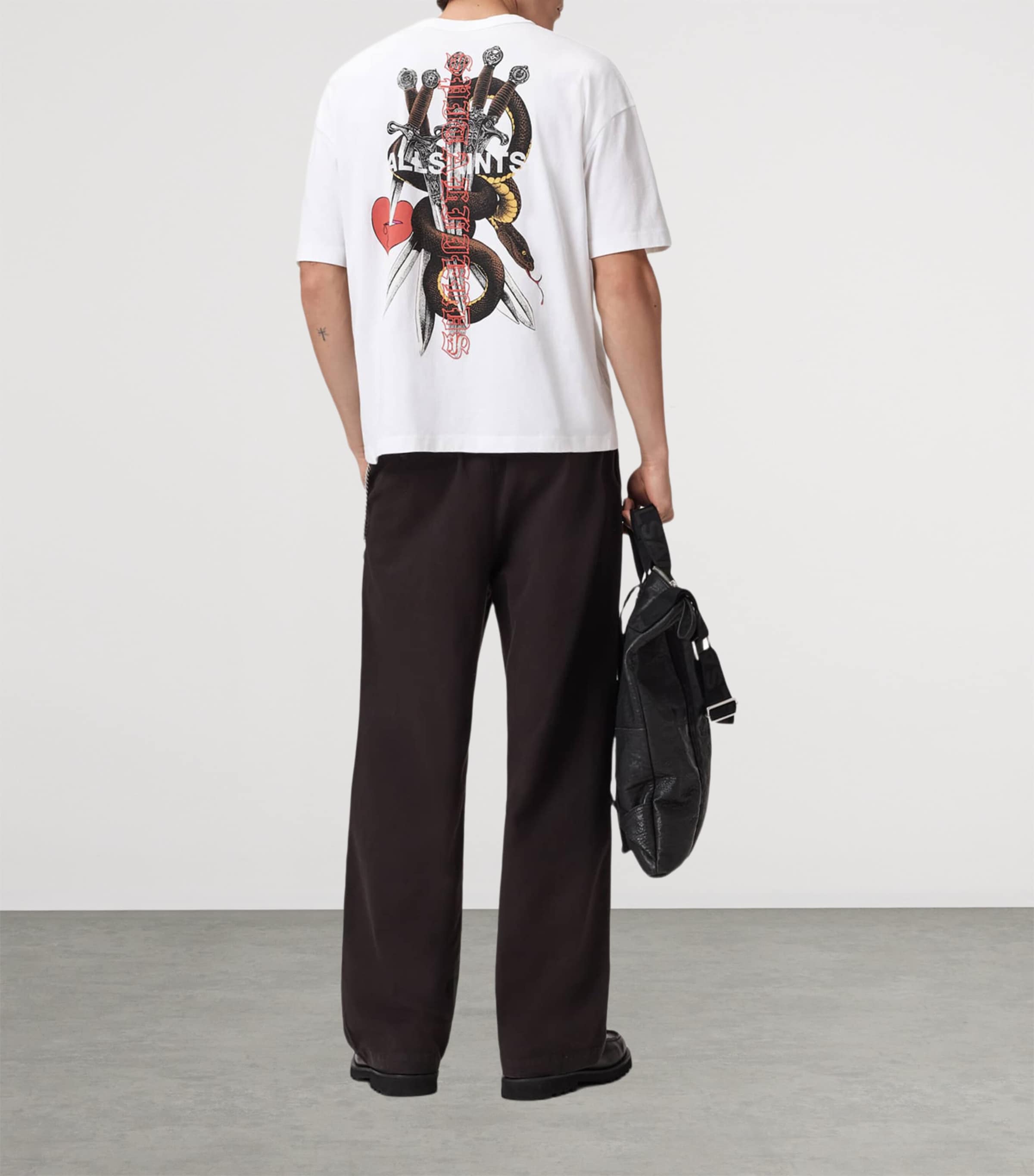 AllSaints Mens Organic Cotton Serrate T-Shirt Optic White Image 7