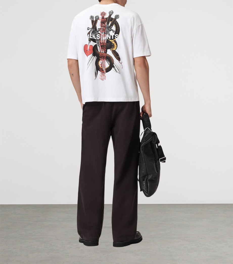 AllSaints Mens Organic Cotton Serrate T-Shirt Optic White Image 7