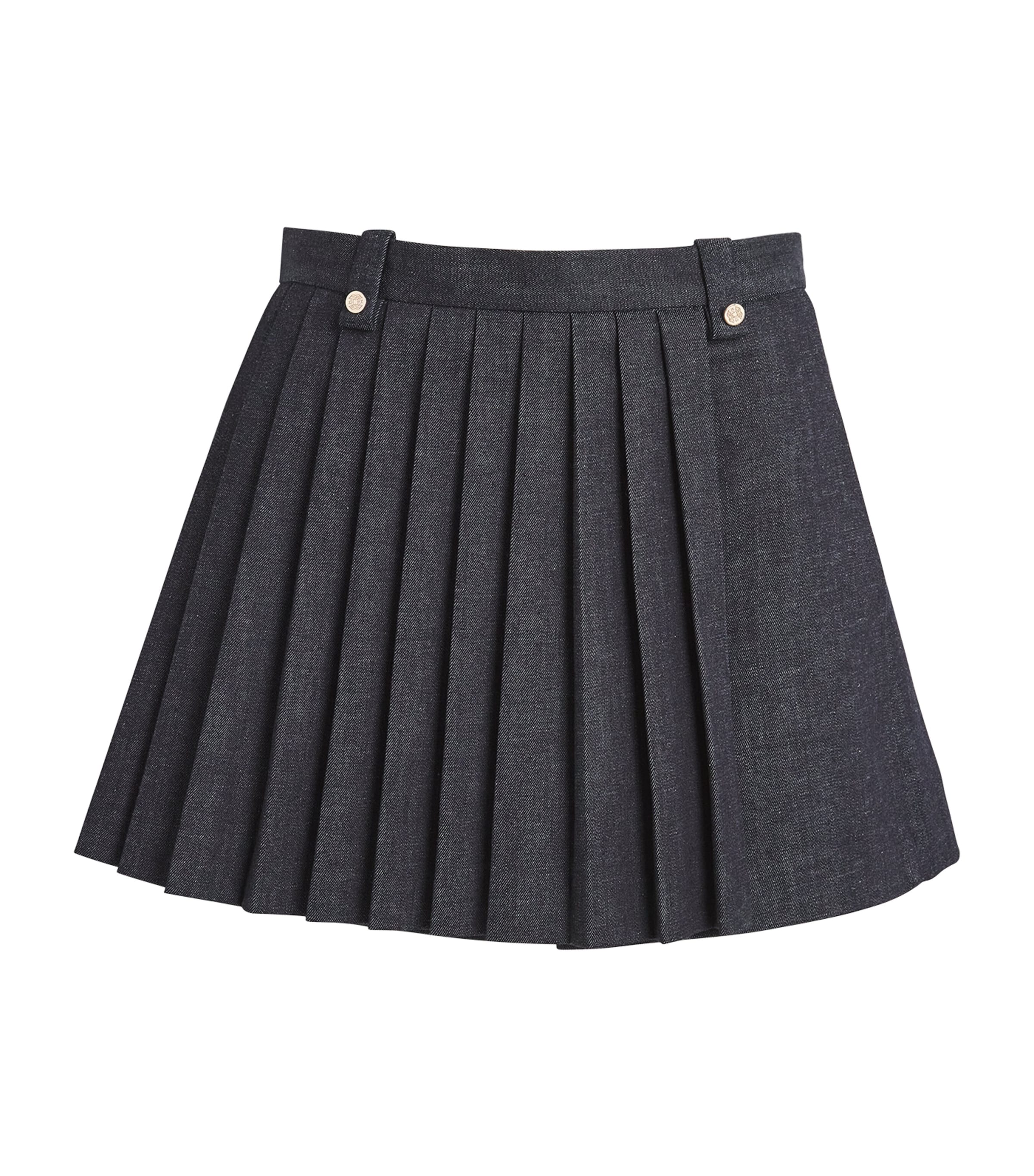 Maje Denim Pleated Skort In Black