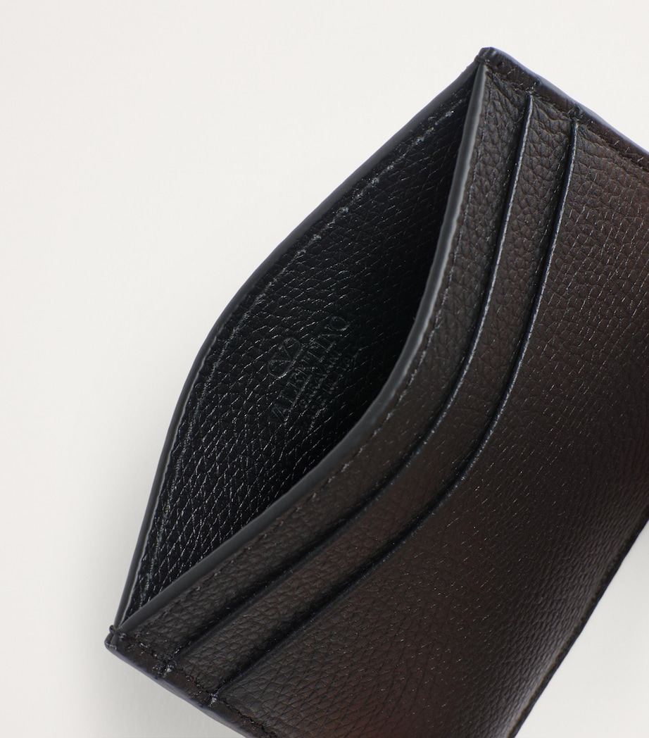 Leather VLogo Signature Card Holder 0NO Image 4