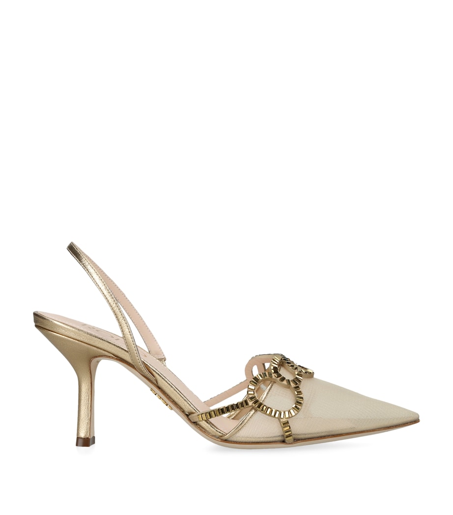 Rodo Metallic Leather Rosie Slingback Pumps 80 Gold Comb Image 1