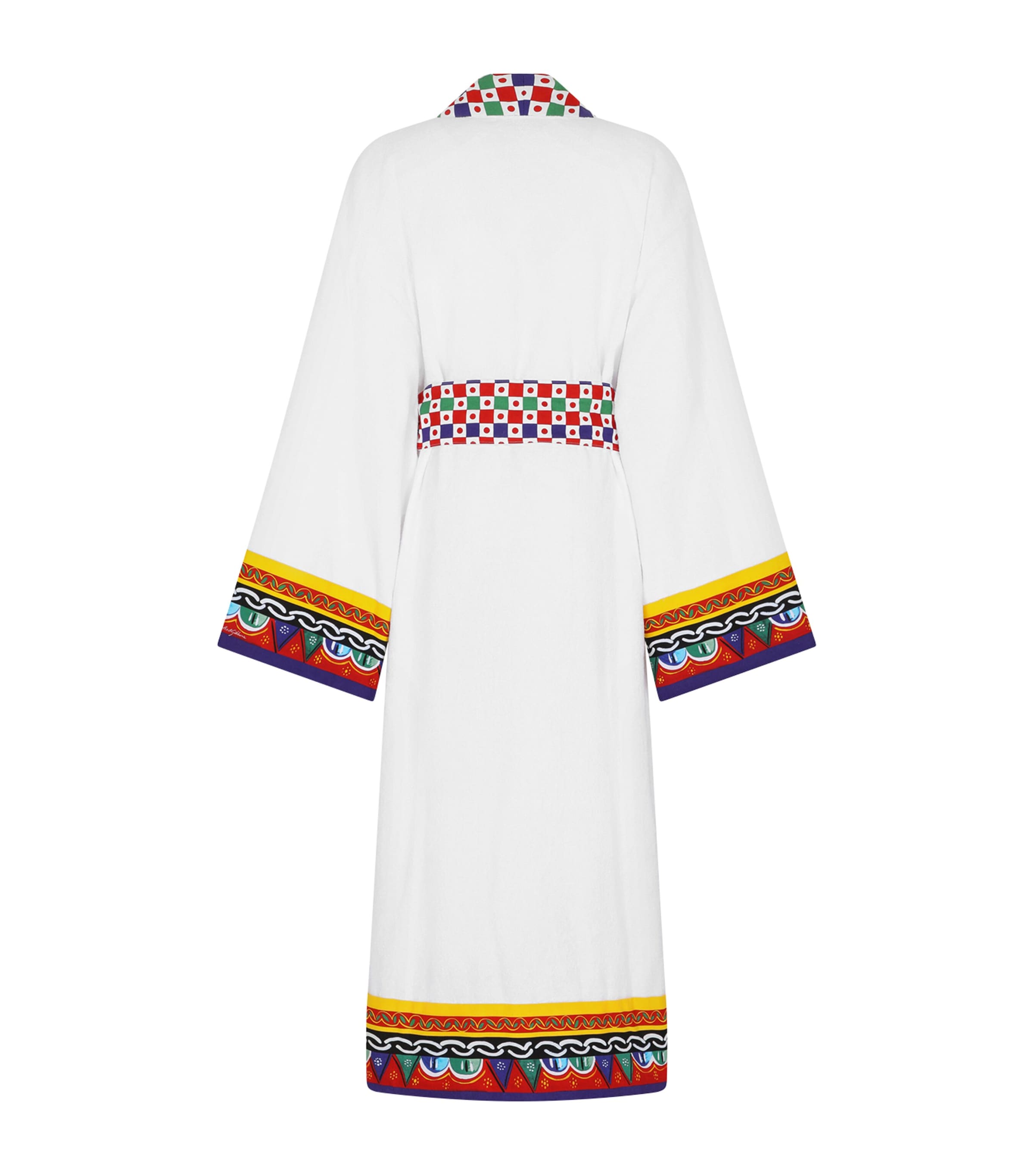 Dolce&Gabbana Casa Cotton-Terry Carretto Bathrobe Bianco Carrett Image 2