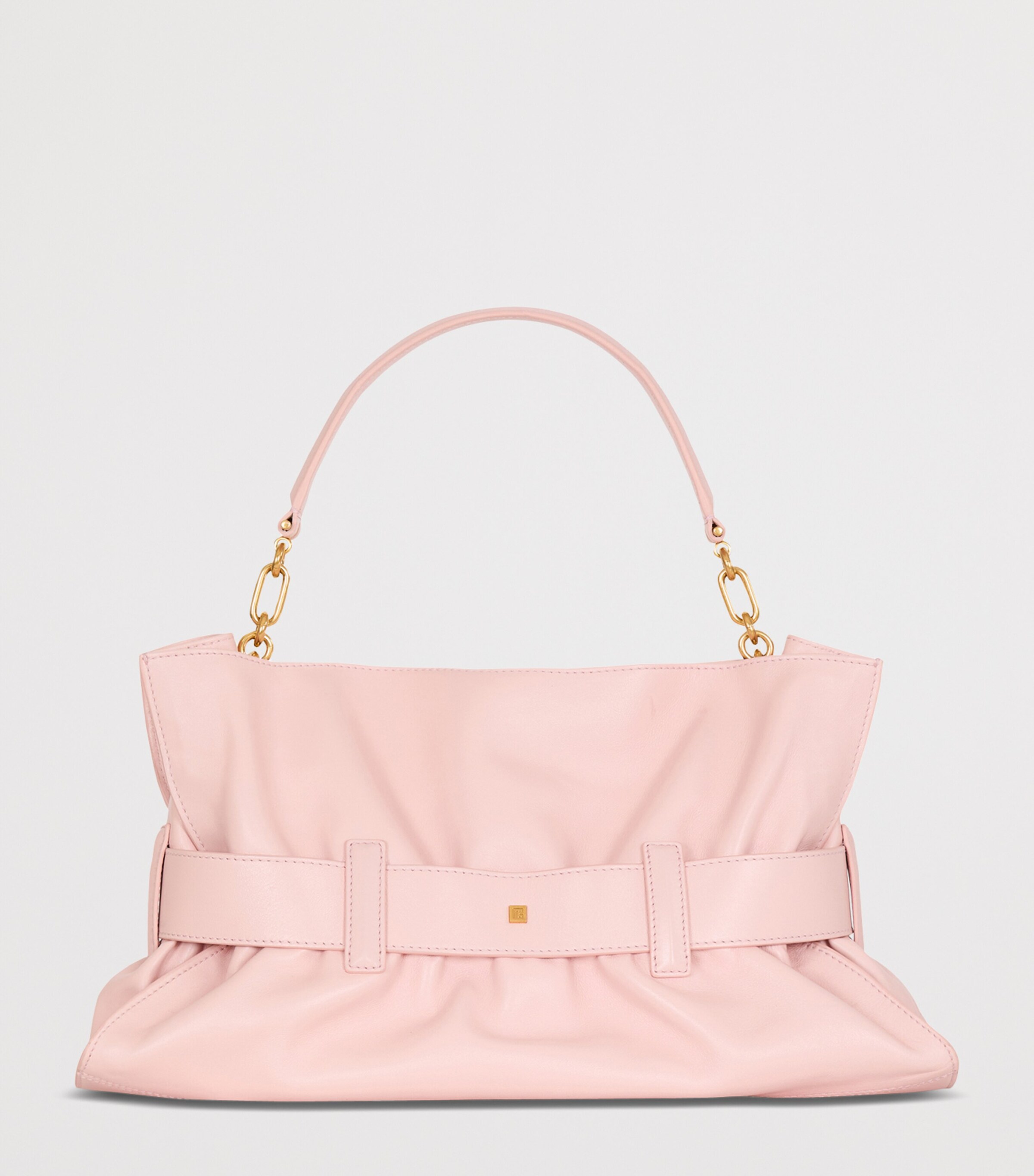 Balmain Medium Leather Anthem Shoulder Bag Rose Pale Image 7