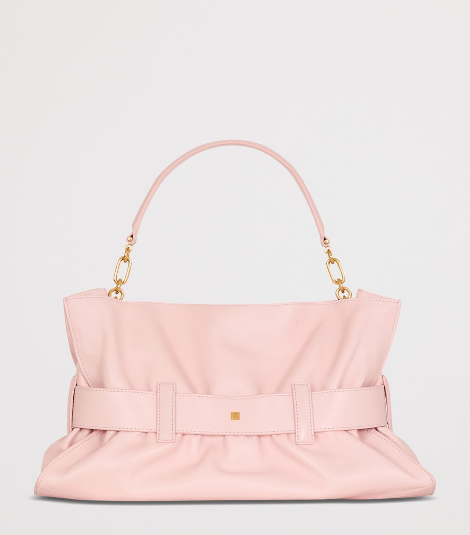 Balmain Medium Leather Anthem Shoulder Bag Rose Pale Image 7