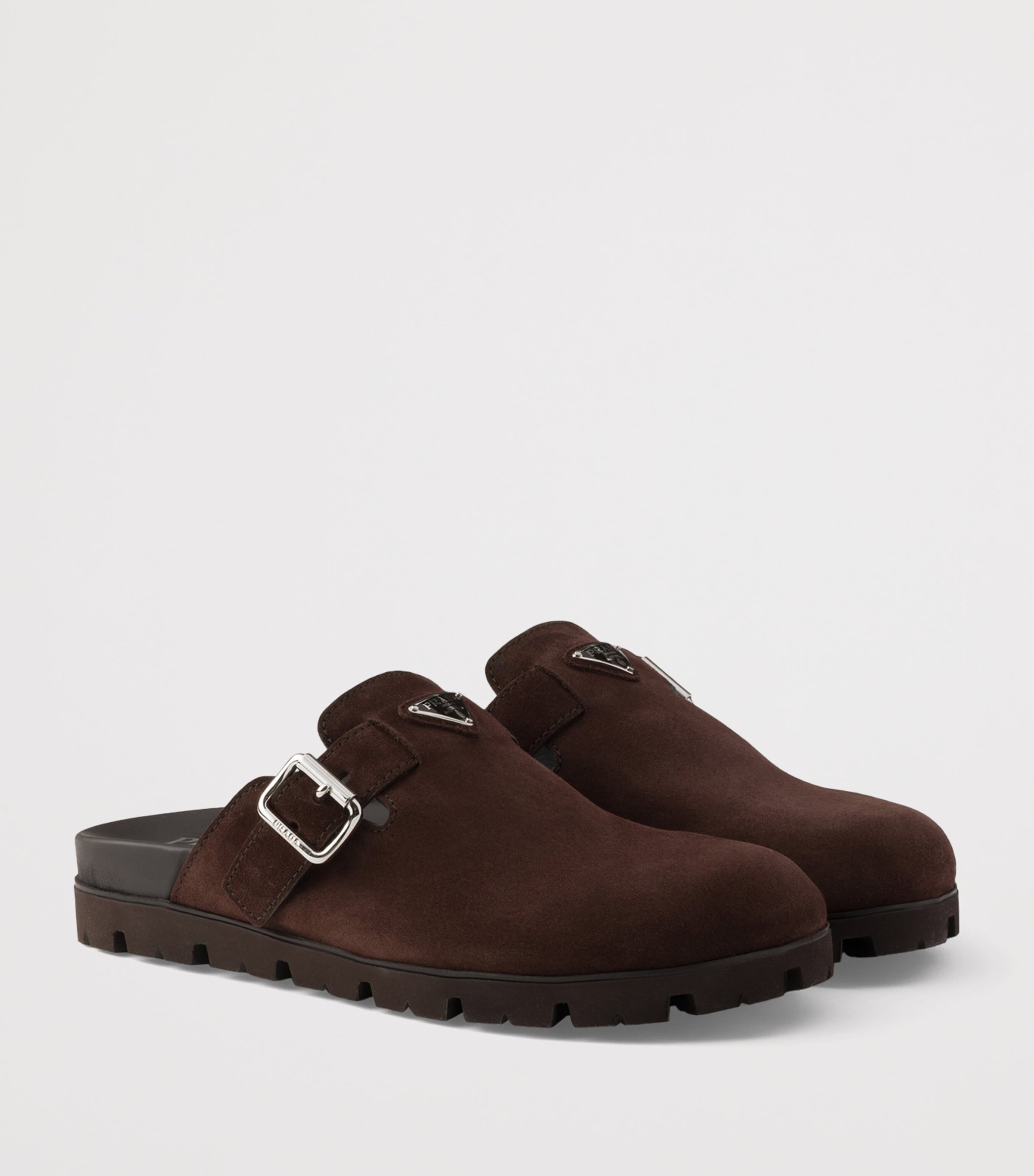 Prada Suede Buckle Mules Image 2