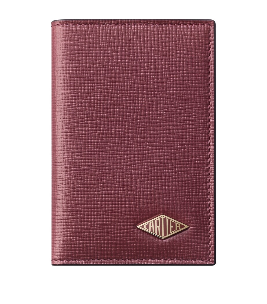 Leather Losange Card Holder BURGUNDY Image 1