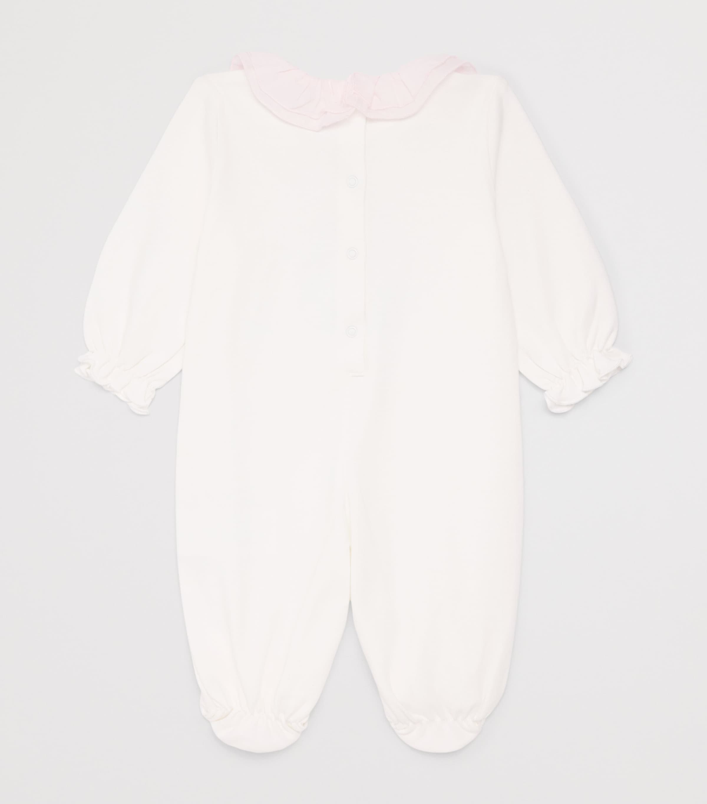 Monnalisa Ruffle-Trim Bunny All-In-One (1-9 Months) Cream+fairytale Image 2