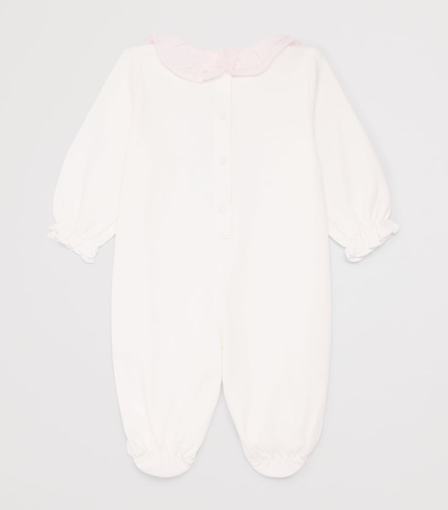 Monnalisa Ruffle-Trim Bunny All-In-One (1-9 Months) Cream+fairytale Image 2
