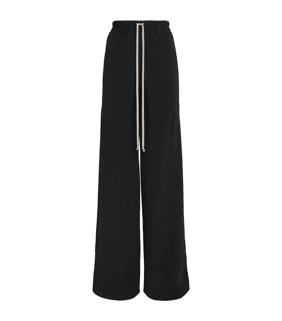 Rick Owens Womens Wide-Leg Drawstring Trousers Black Image 1