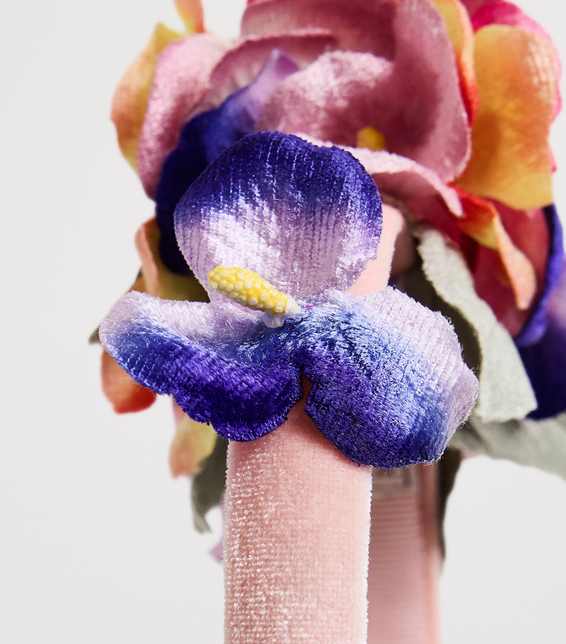 Monnalisa Velvet Pansy Headband Malva Flower Image 2
