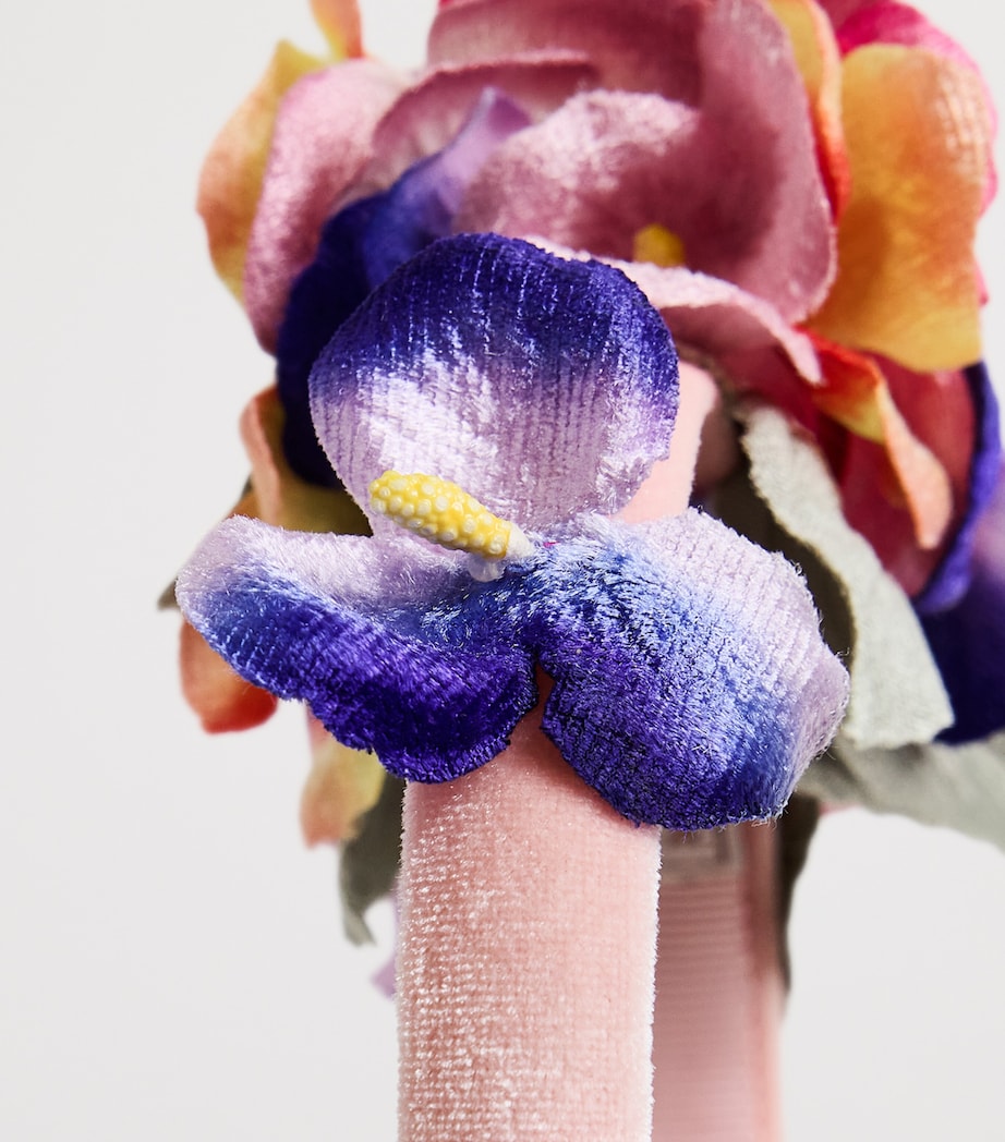 Monnalisa Velvet Pansy Headband Malva Flower Image 2