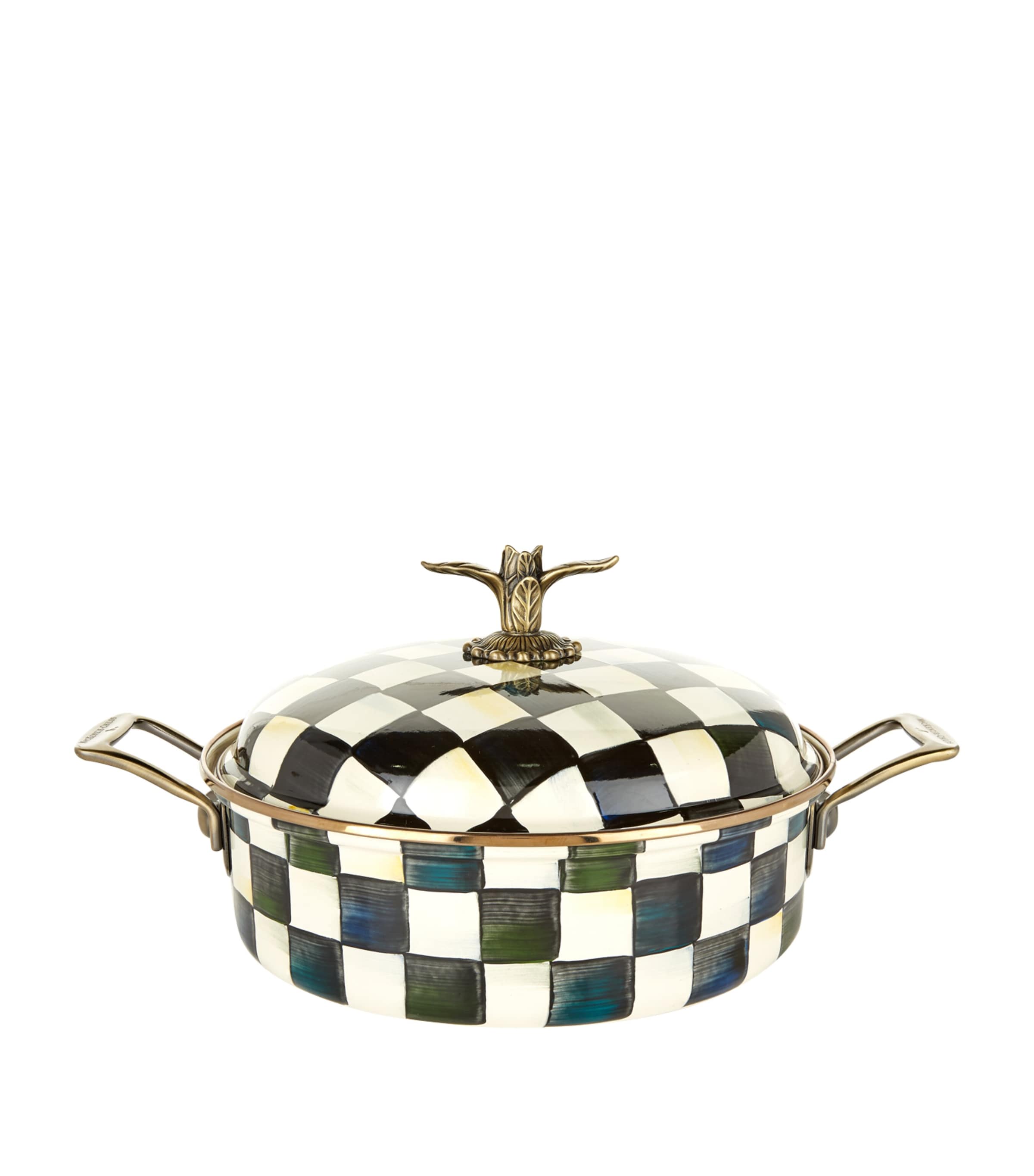 Shop Mackenzie-childs Courtly Check Casserole Dish In Black