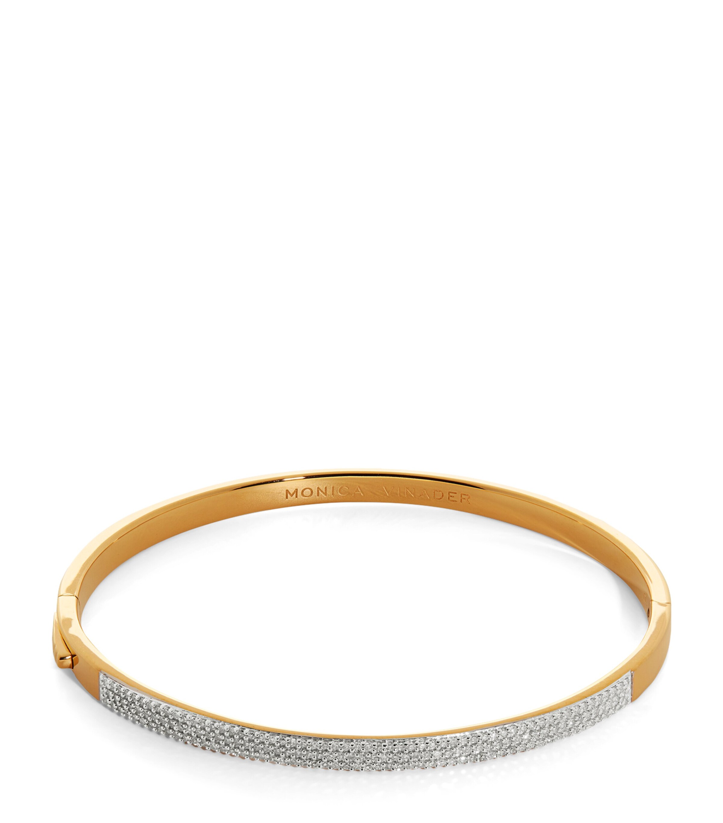 Monica Vinader Gold Vermeil and Diamond Essential Pavé Bangle Gold Vermeil Image 1