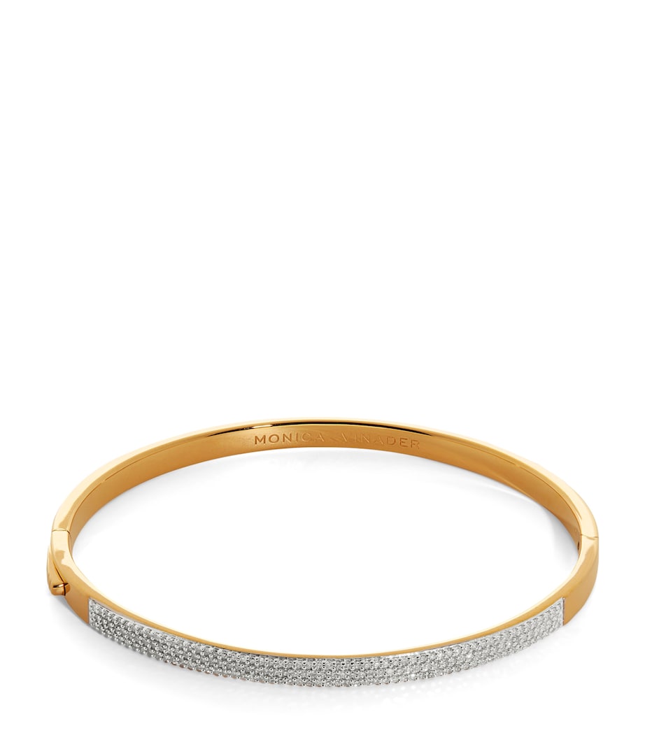 Monica Vinader Gold Vermeil and Diamond Essential Pavé Bangle Gold Vermeil Image 1
