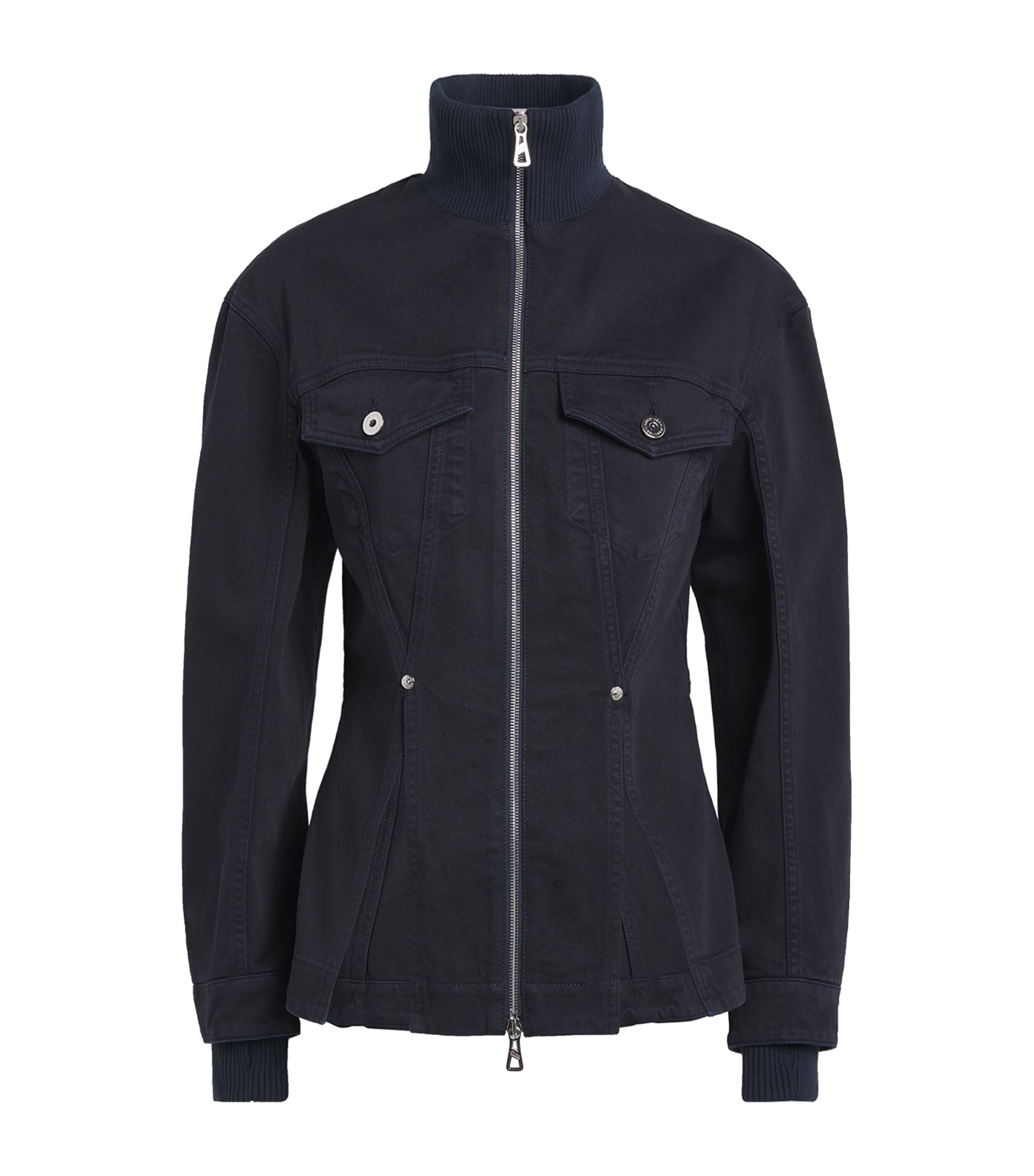 Jean Paul Gaultier The Slit Denim Puffer Jackets Blue In Blue