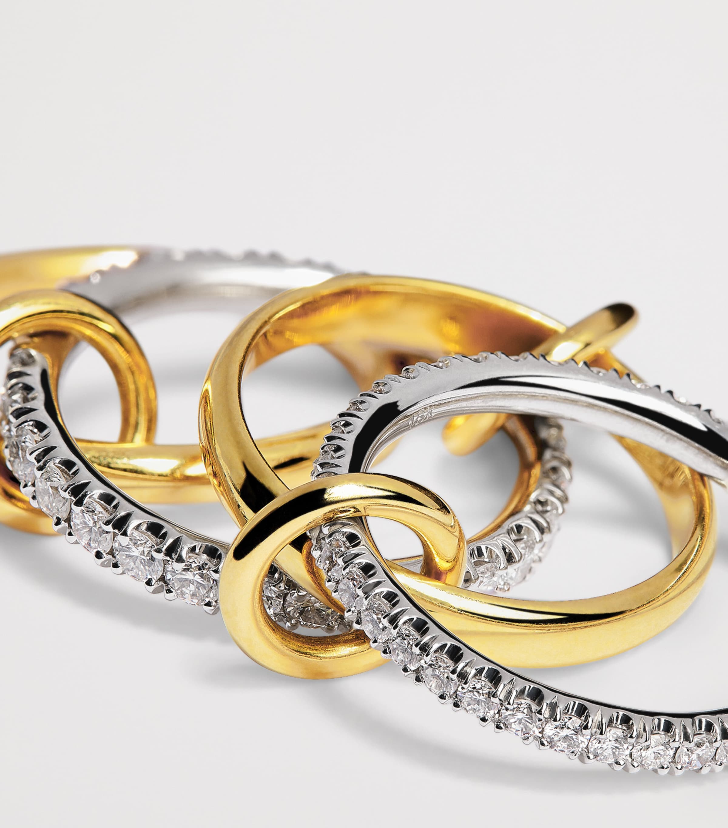 Mixed Gold and Diamond Halley Ring (Size 6.5) MIXED GOLD Image 5