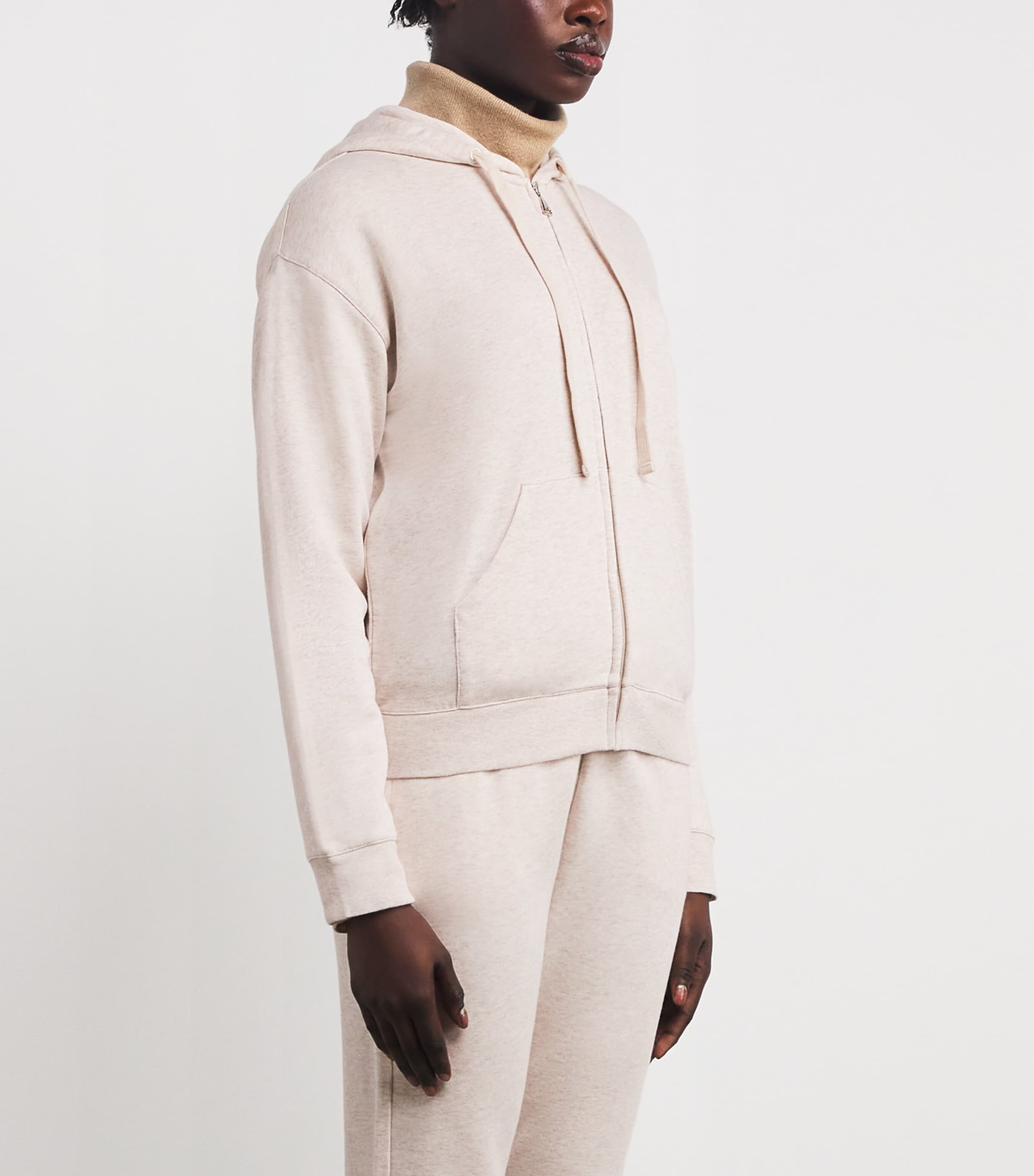 Cotton Quinn Zip-Up Hoodie 1 CREAM Image 3