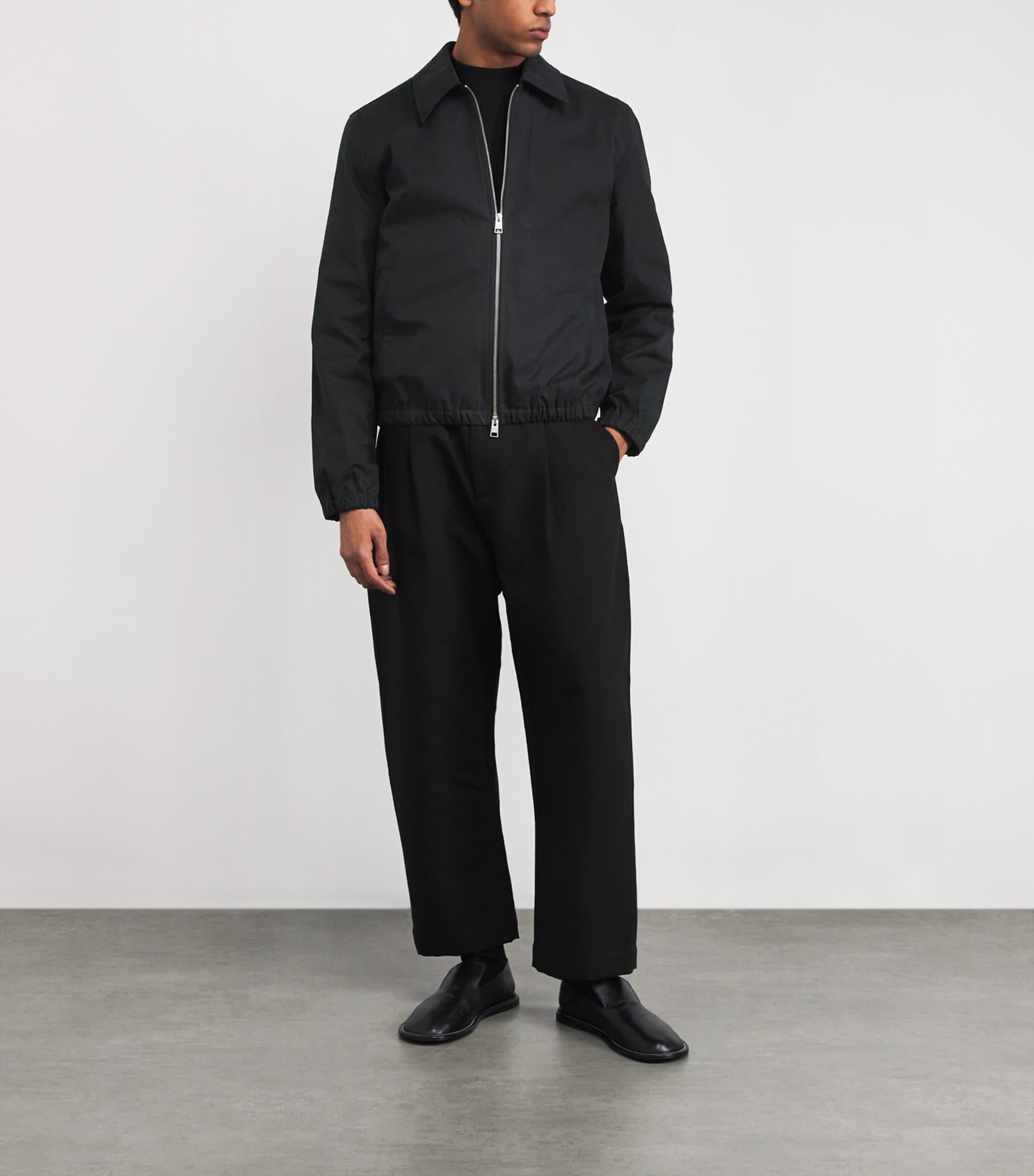 Cotton Zip-Up Jacket 001 NOIR Image 2