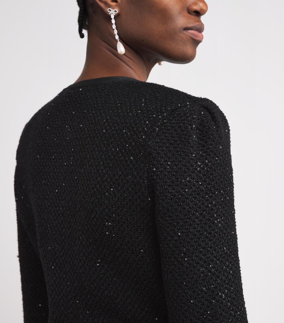 Sequinned Mini Dress BLACK Image 6