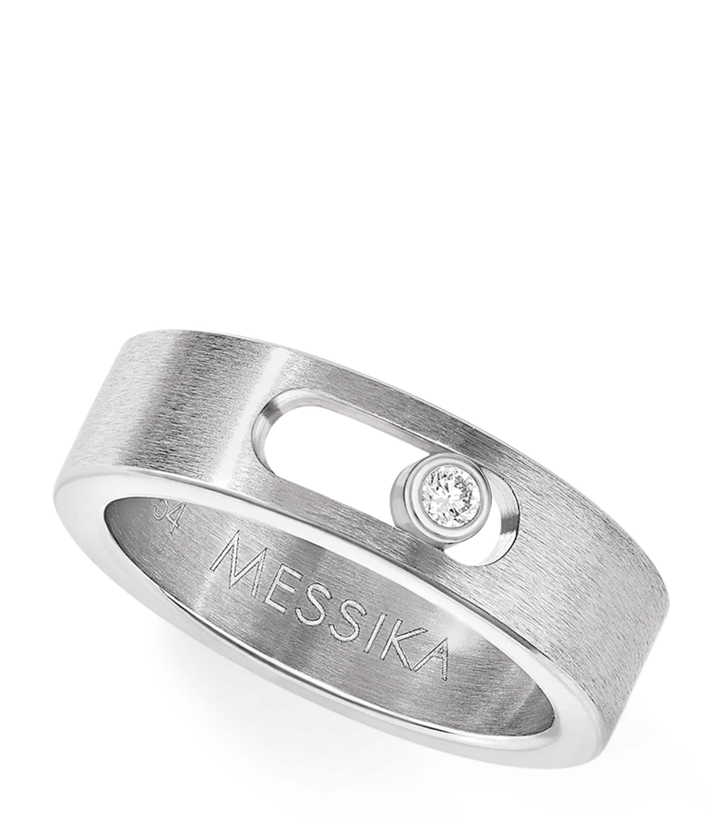 Messika Move Titanium Brushed Titanium and Diamond Ring (0.05ct) Titanium Natural Image 1