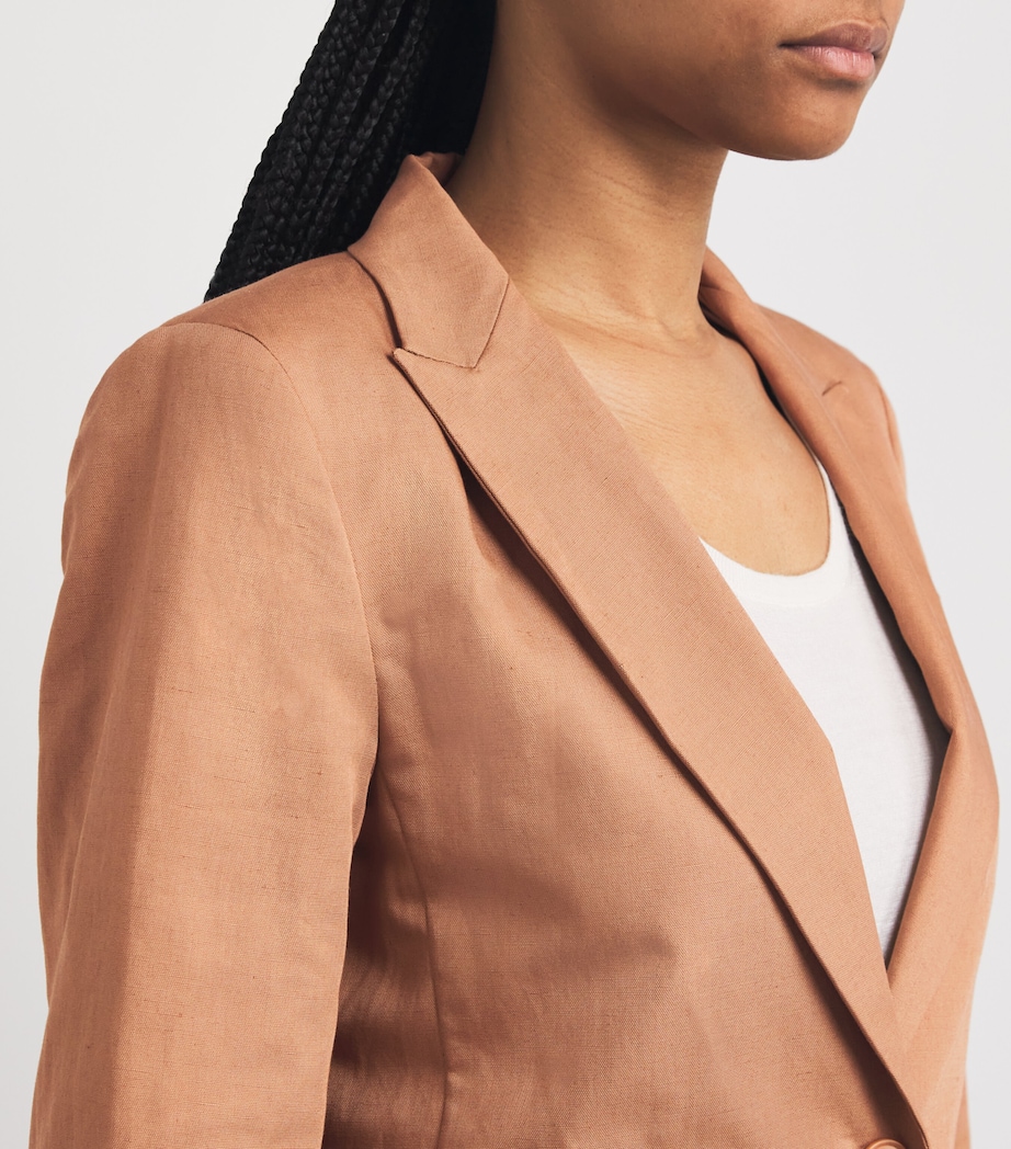 Weekend Max Mara Womens Cotton-Linen Blazer Desert Image 6