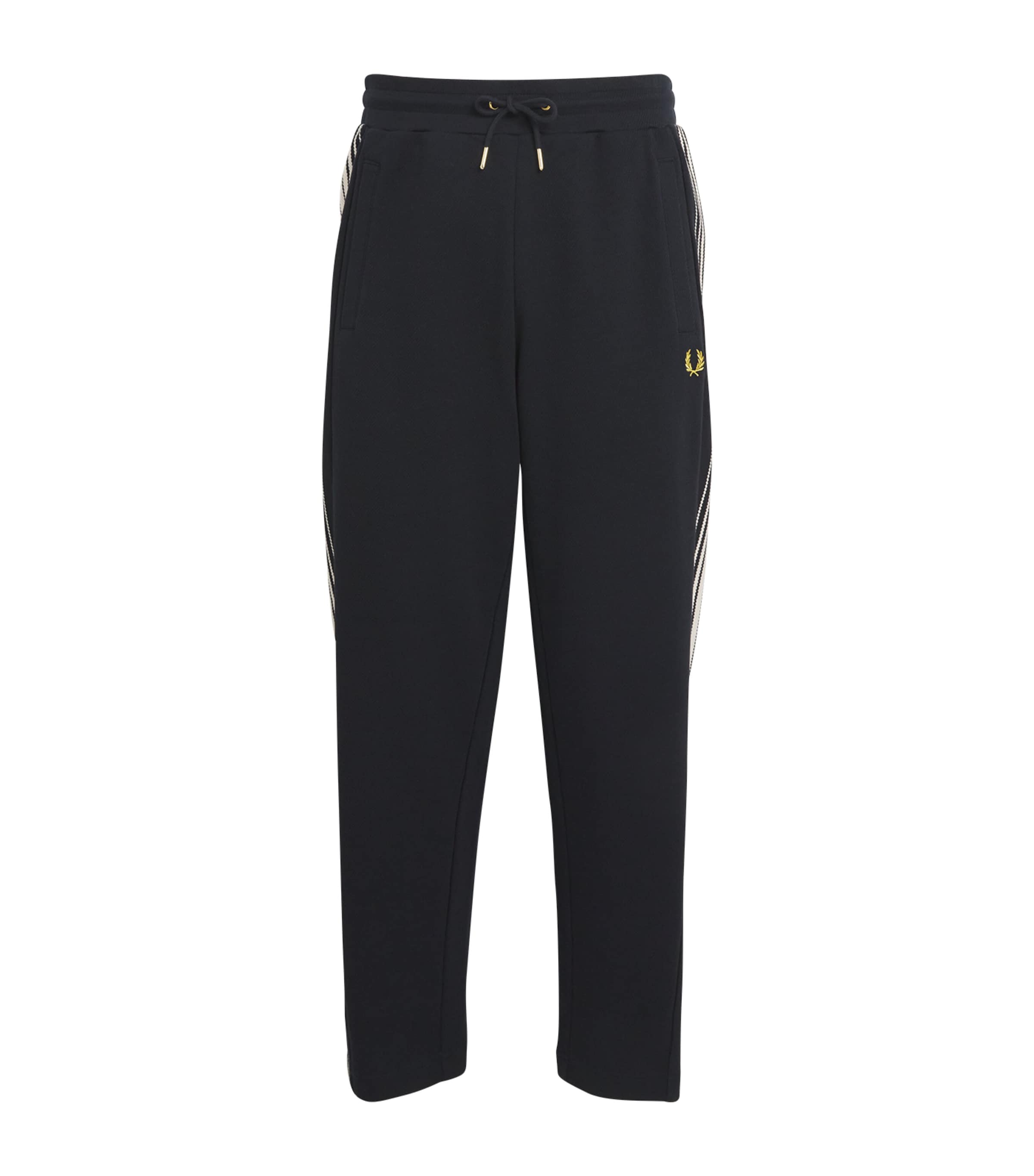 Fred Perry Cotton-blend Ombre Stripe Track Pants In Black