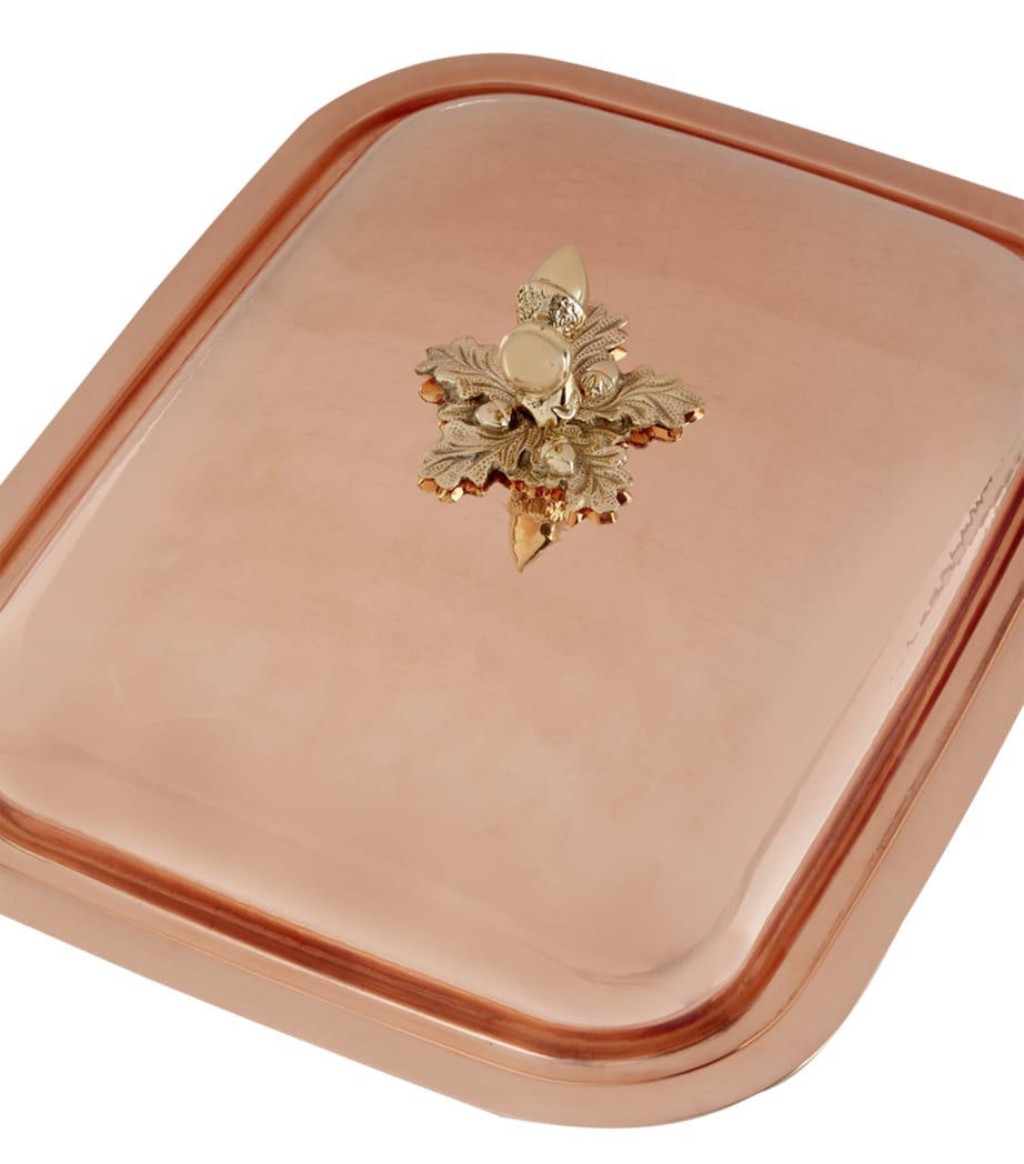 Historia Hammered Copper Roasting Pan with Lid (36cm) METALLIC Image 2