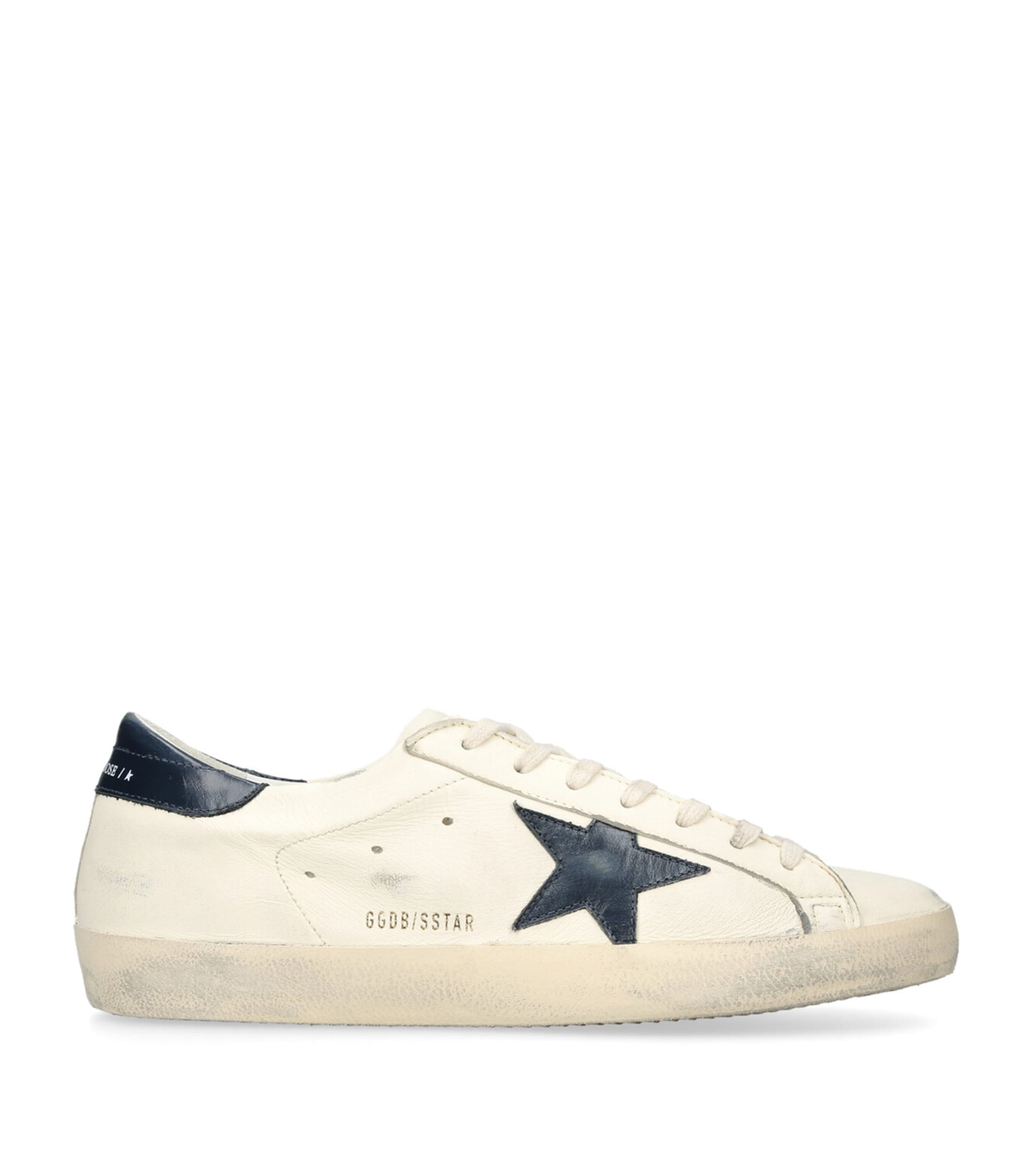 Shop Golden Goose Leather Super-star Sneakers In Beige