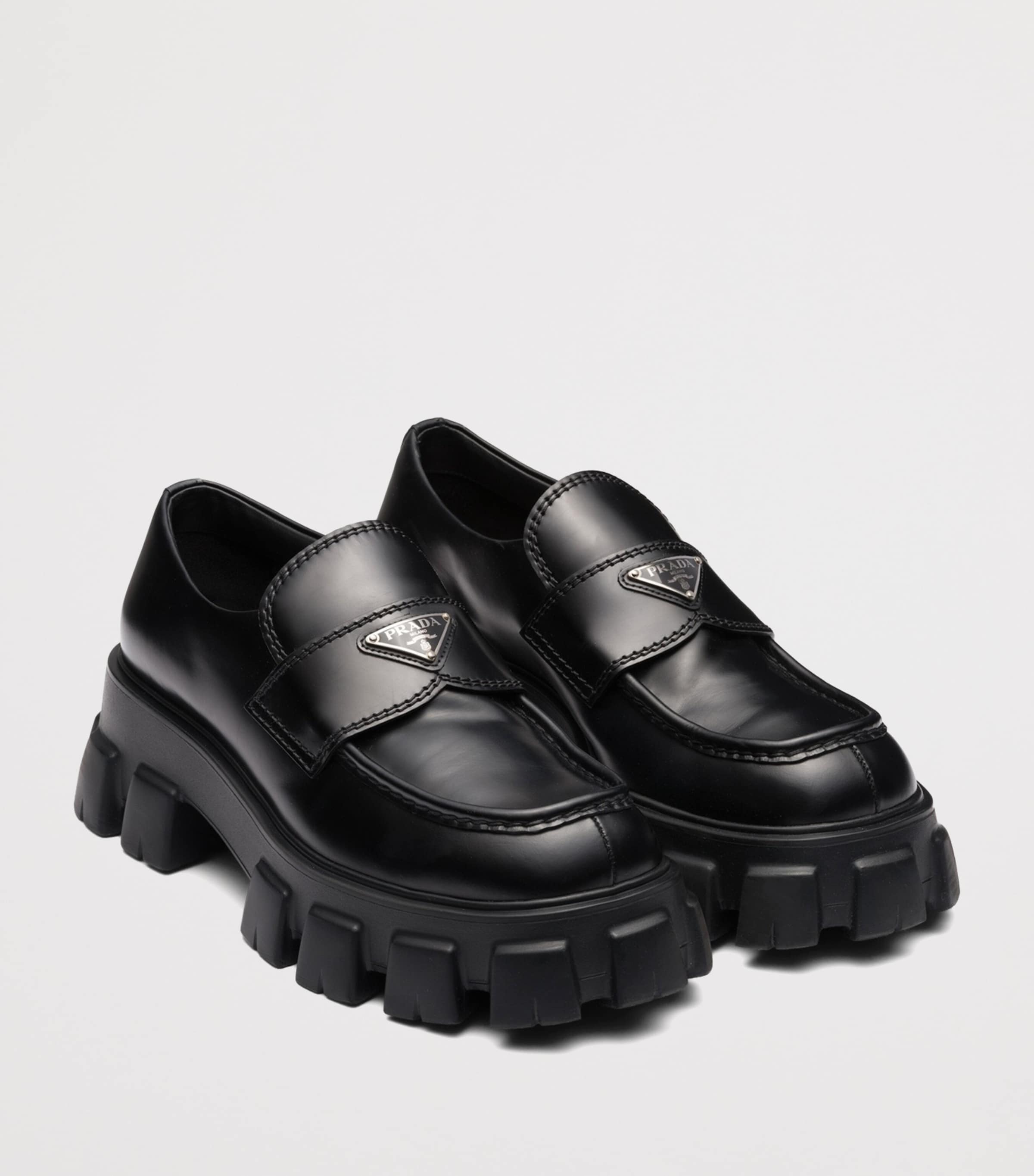 Brushed Leather Monolith Loafers F0002 Image 2