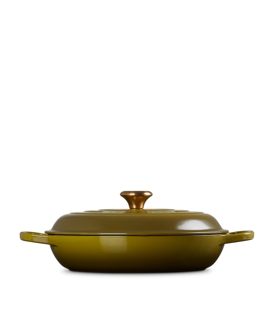 Enamelled Cast Iron Shallow Casserole Dish (30cm) OLIVE Image 3