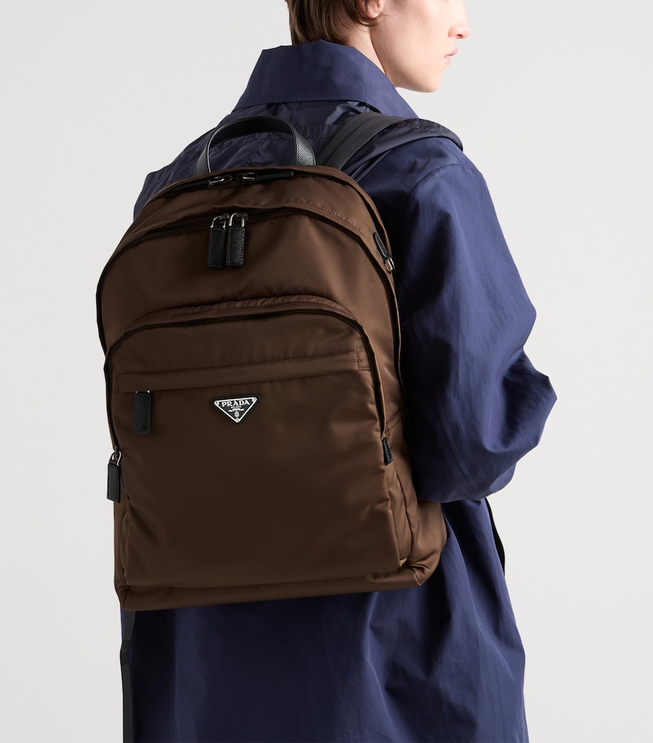 Prada Re-Nylon and Saffiano Leather Backpack Image 5