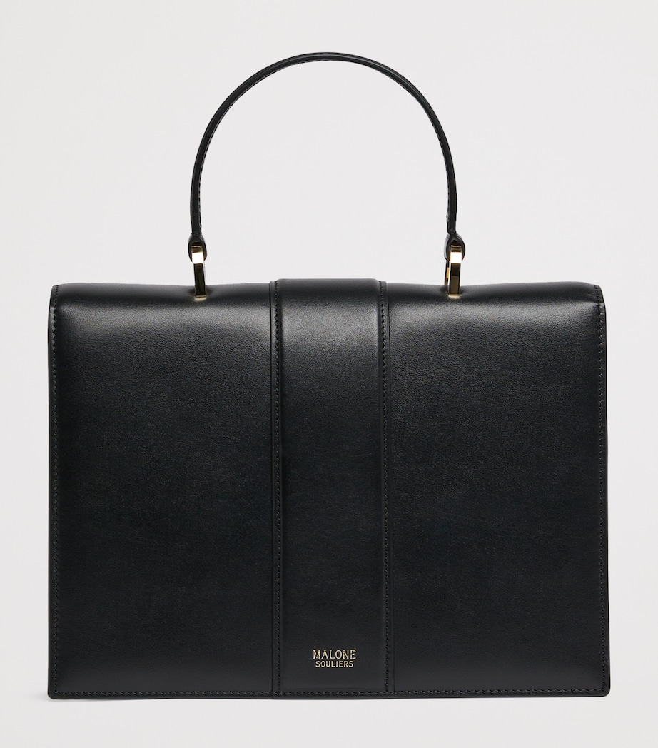 Medium Leather Audrey Top-Handle Bag BLACK Image 3