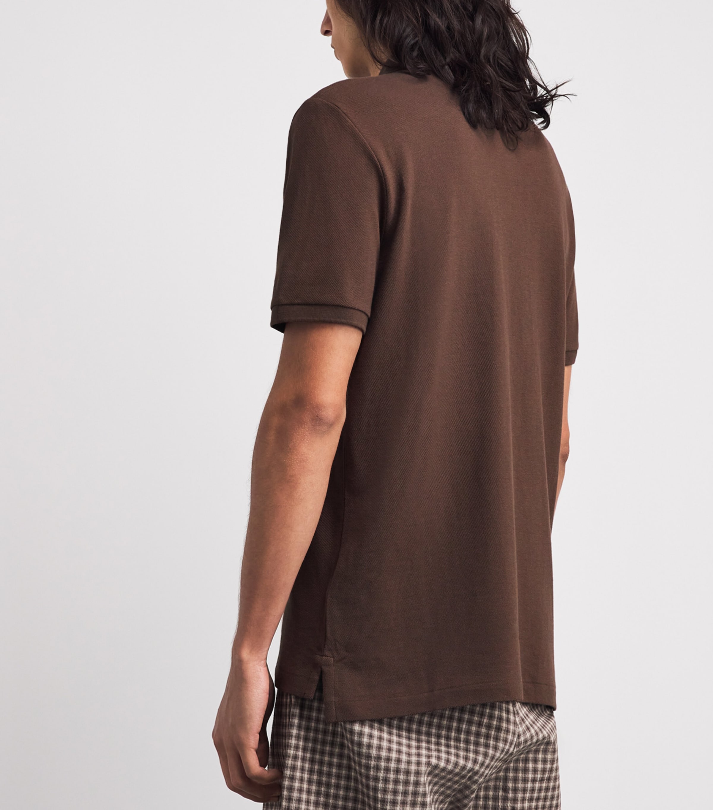 Polo Ralph Lauren Mens Mesh Signature Logo Polo Shirt Nutmeg Brown Image 5