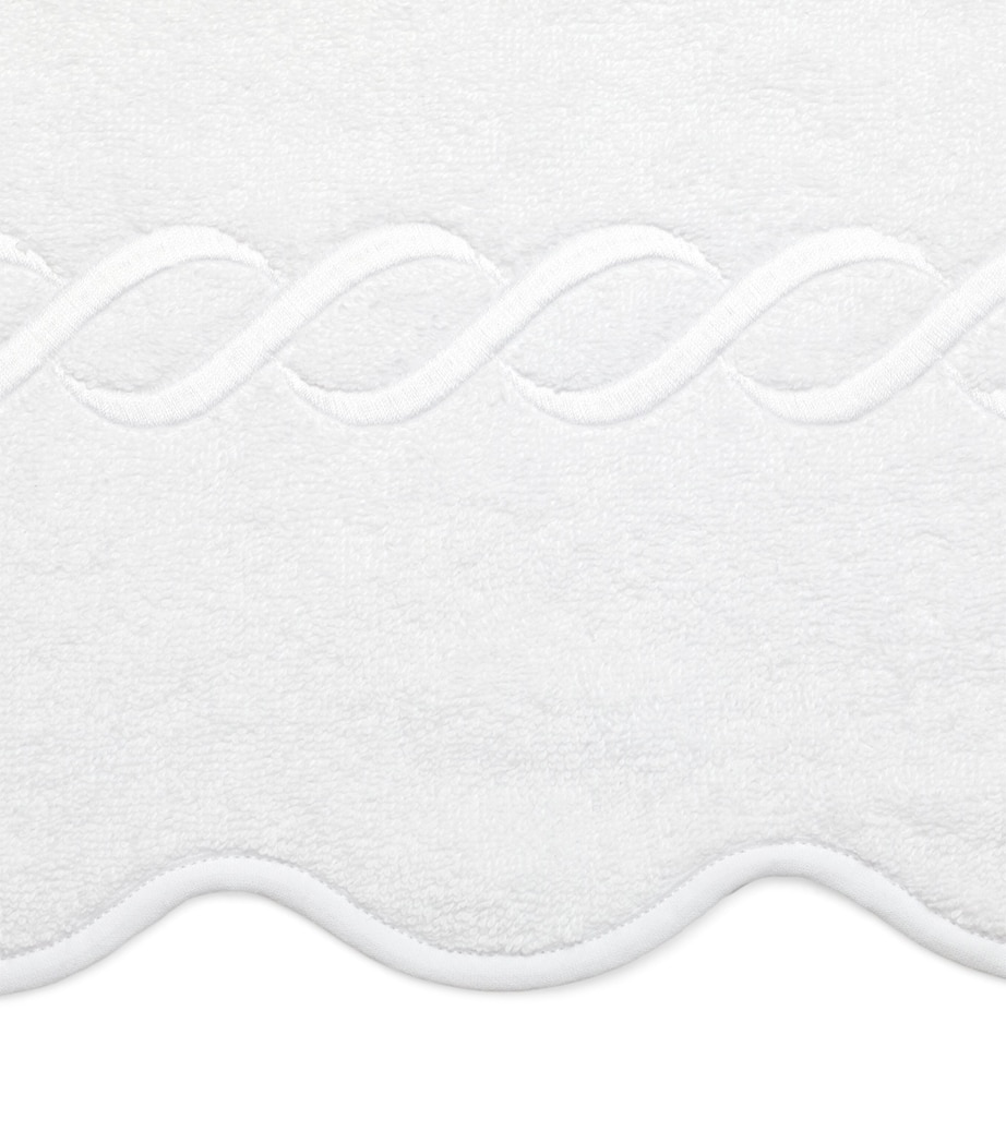 Cotton Treccia Bath Sheet (100cm x 180cm) WHITE/WHITE Image 3