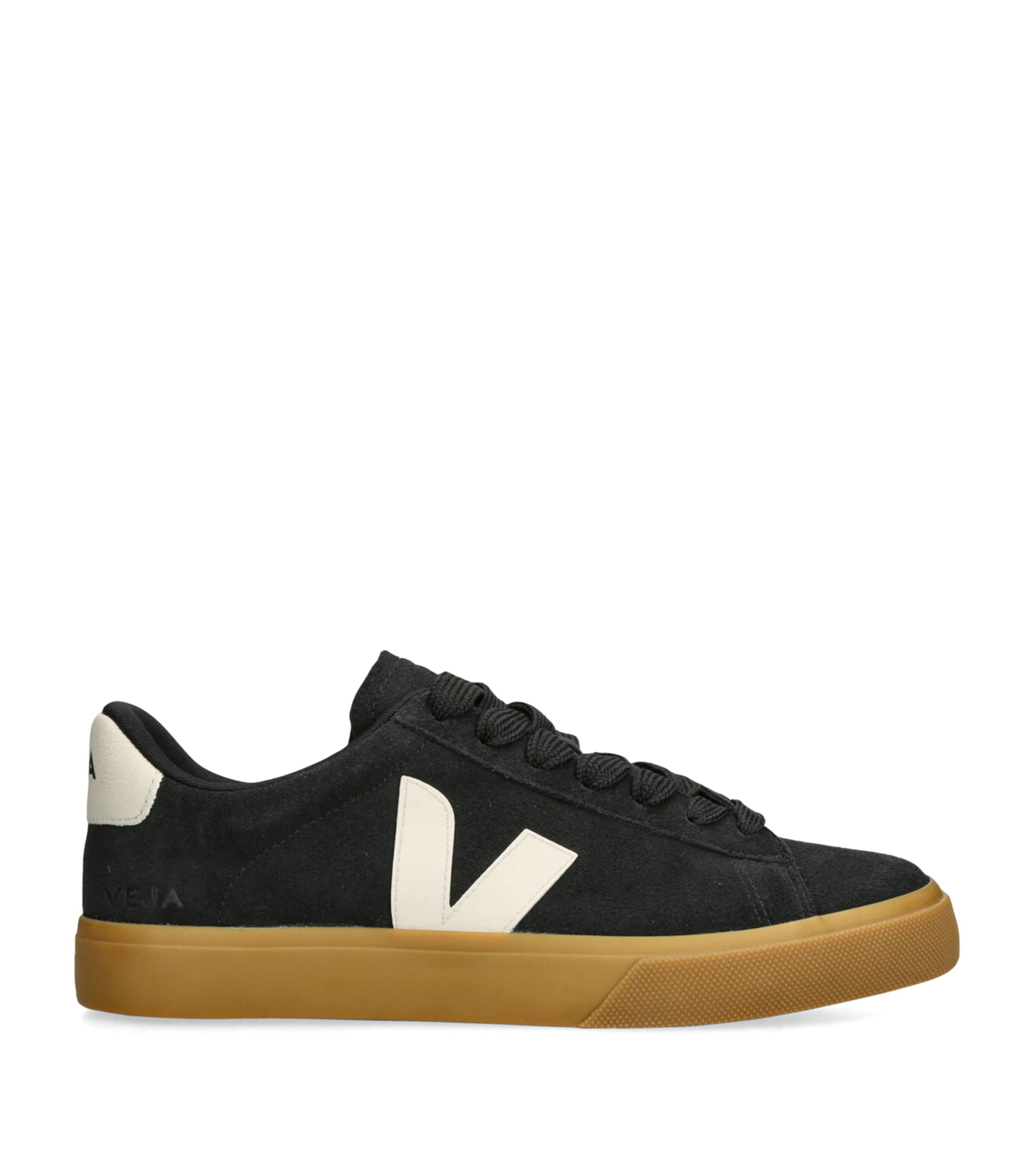 Shop Veja Leather Campo Sneakers In Black