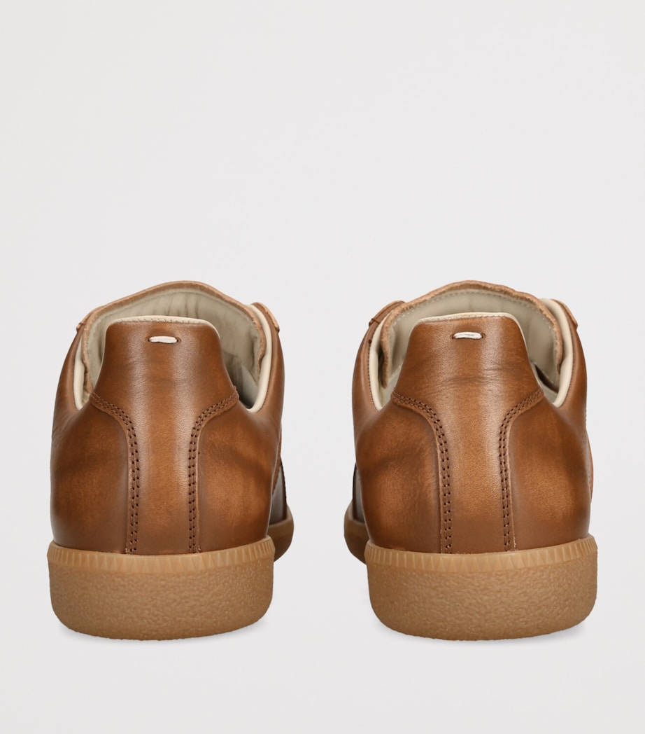 Maison Margiela Leather Replica Sneakers Tan Comb Image 2