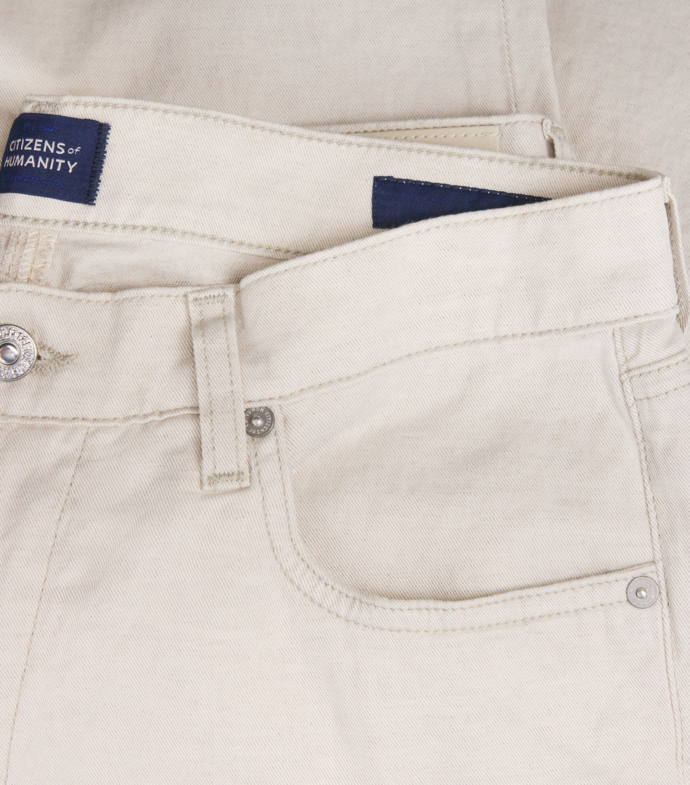 Citizens of Humanity Mens Cotton-Linen Elijah Straight Jeans Natural Image 6
