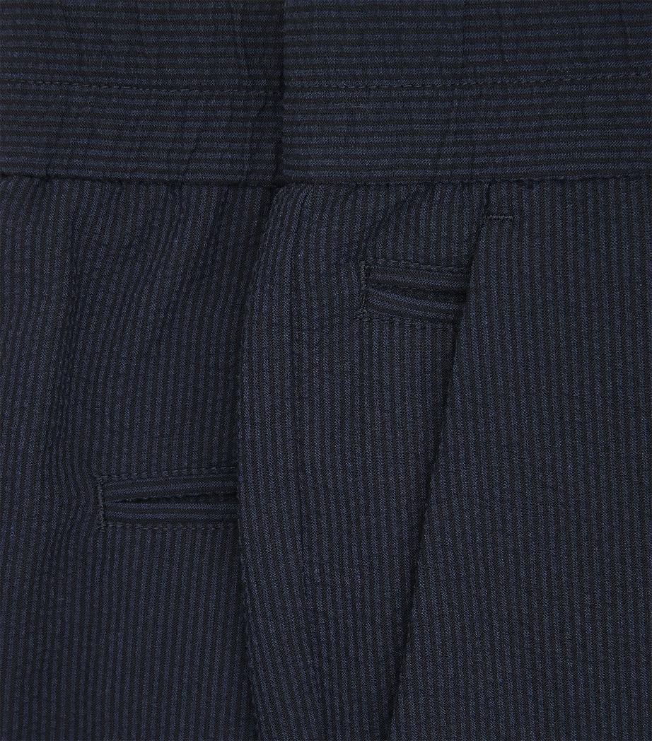 Paul Smith Mens Cotton-Blend Seersucker Trousers Image 6